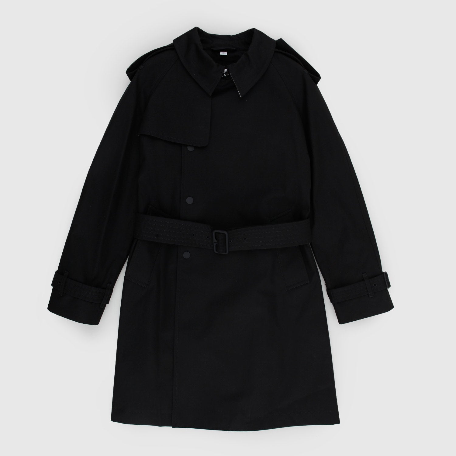 Trench nero in gabardine - annameglio.com abbigliamento moda