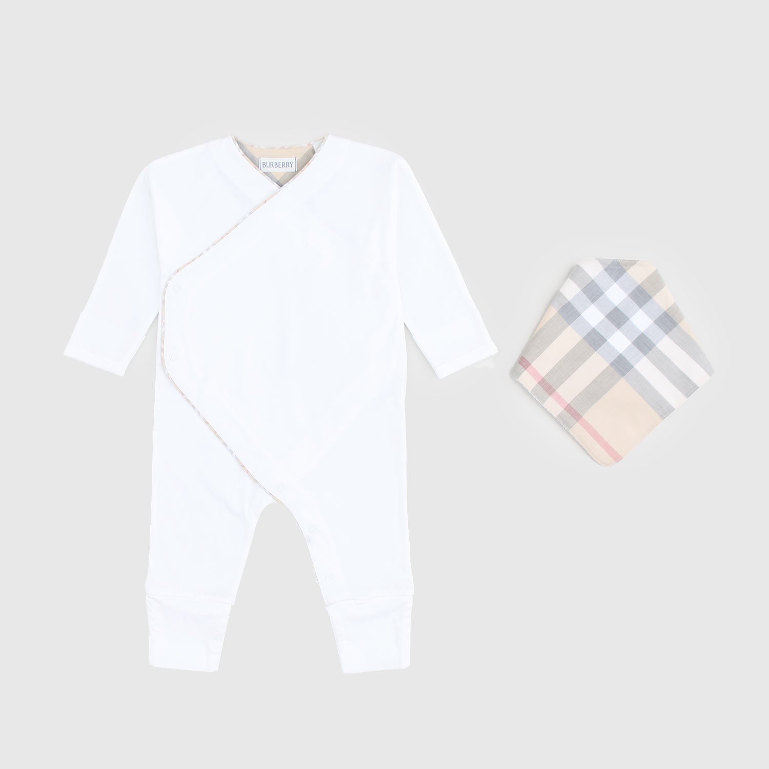 Set body bianco per neonati con check vintage - annameglio.com abbigliamento moda