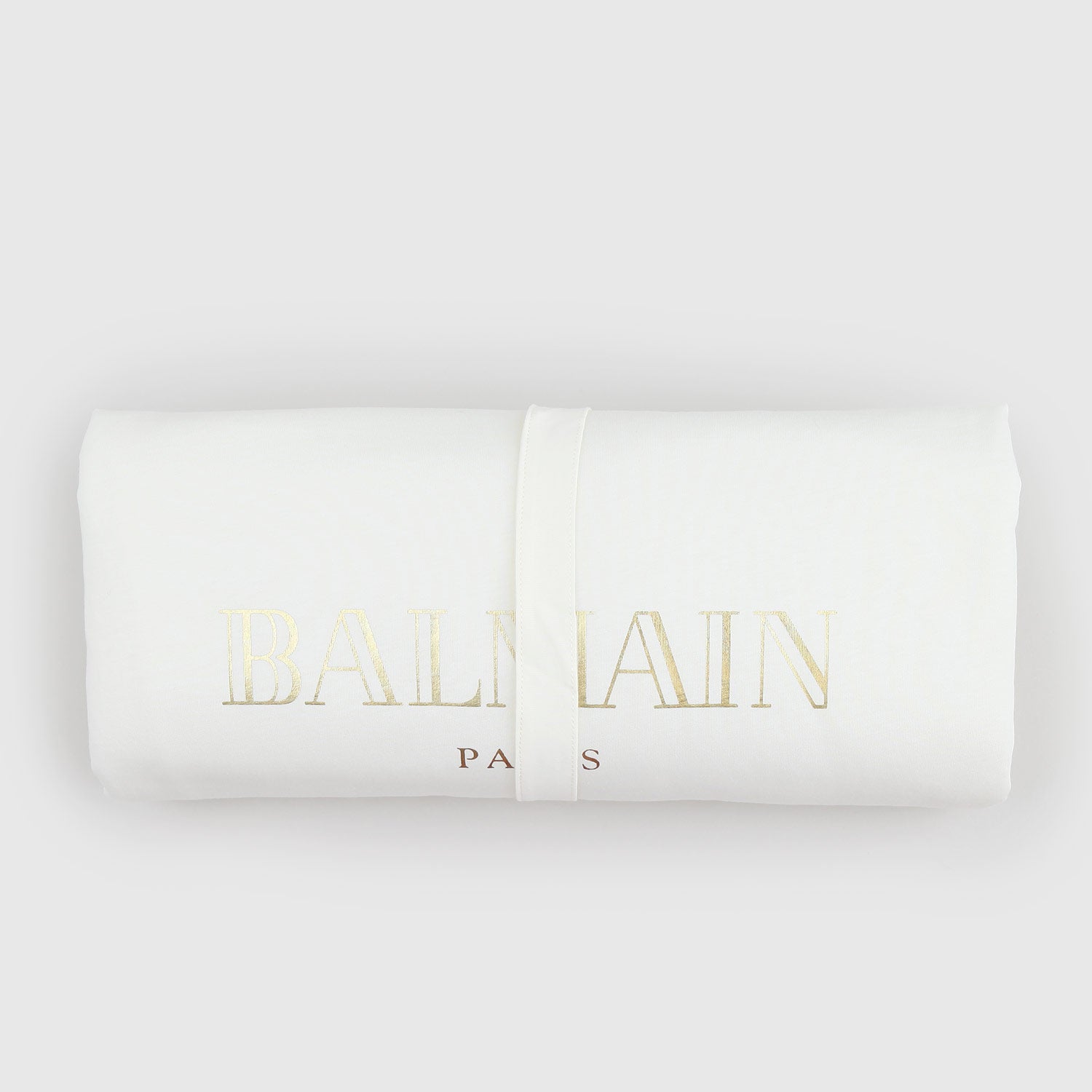 Coperta Balmain bianca con logo oro - annameglio.com abbigliamento moda