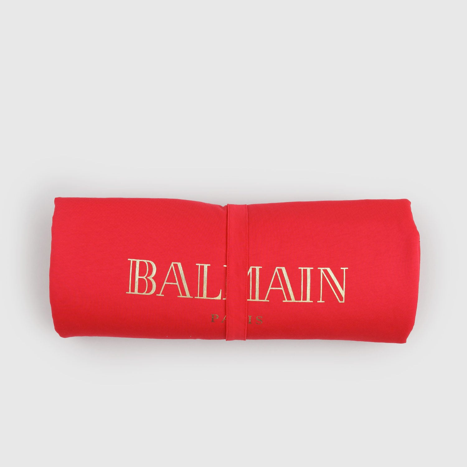 Coperta Balmain rossa con logo oro - annameglio.com abbigliamento moda