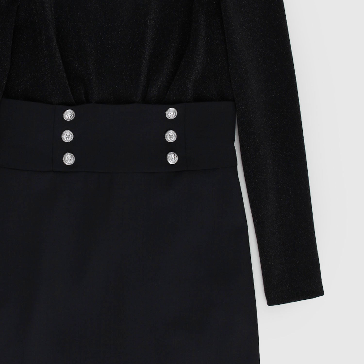 Vestito lurex nero con bottoni argento - annameglio.com abbigliamento moda