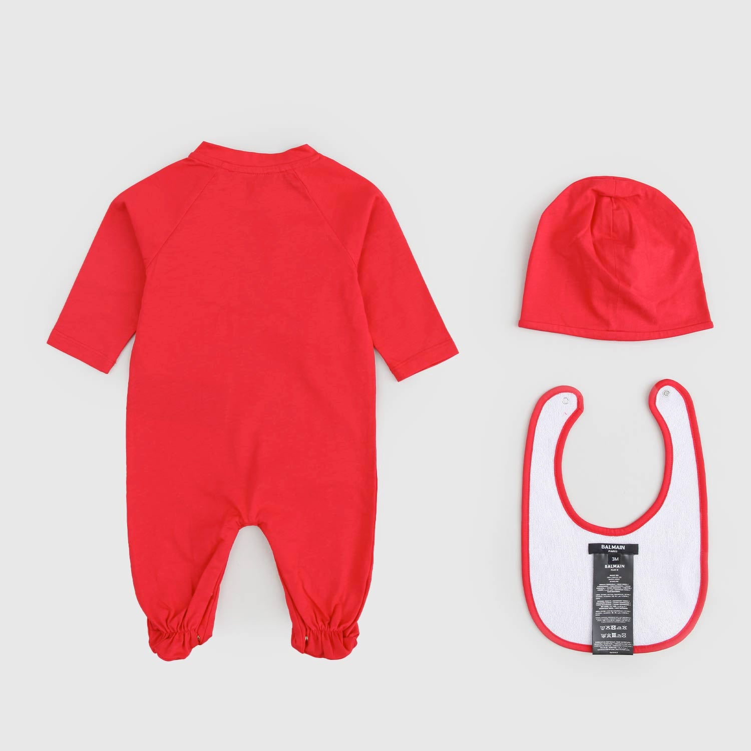 Set nascita rosso tutina cuffietta e bavaglino - annameglio.com abbigliamento moda