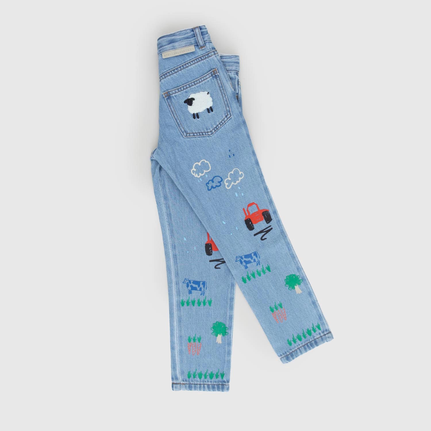 Jeans in Denim con Stampa Fattoria - annameglio.com abbigliamento moda