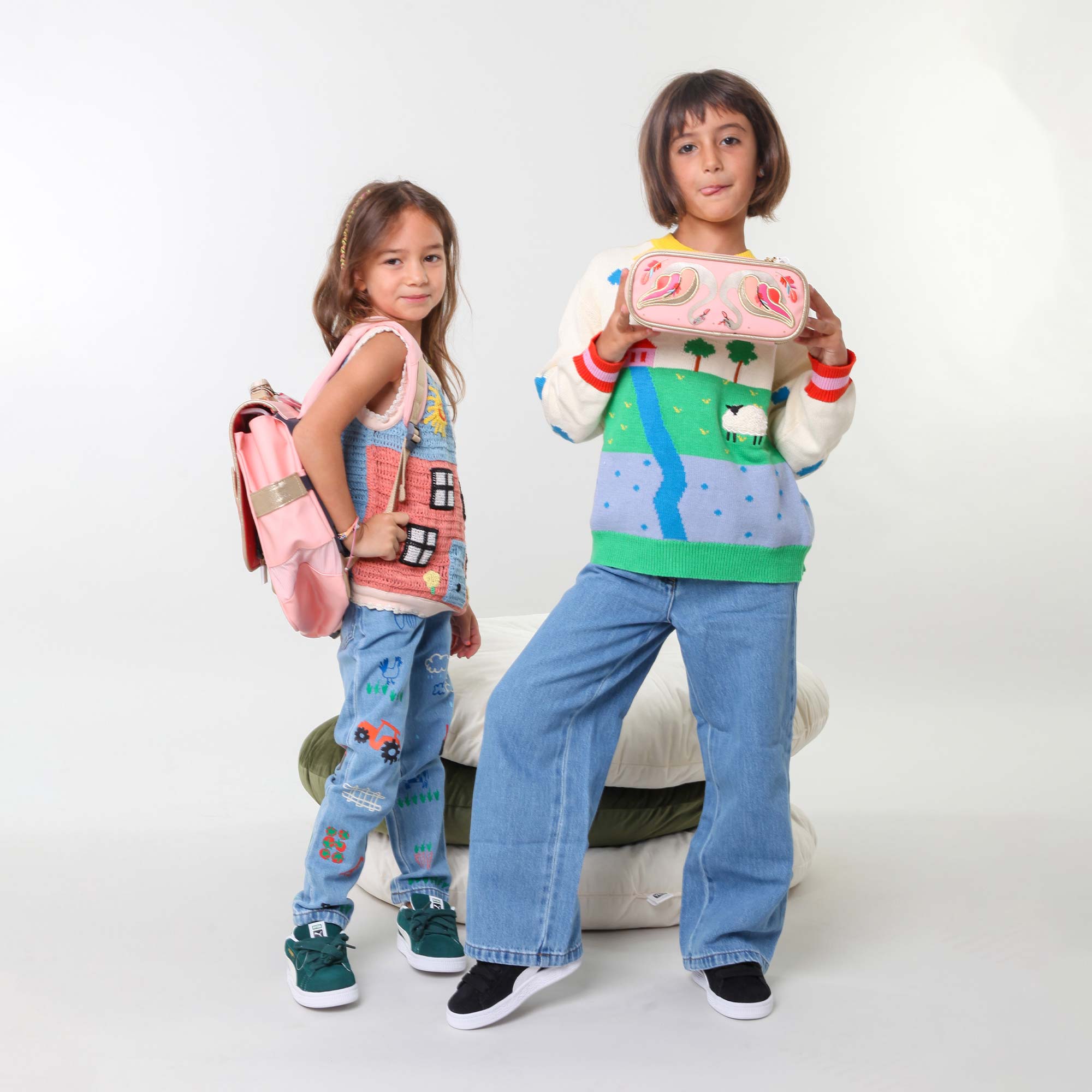 Jeans in Denim con Stampa Fattoria - annameglio.com abbigliamento moda