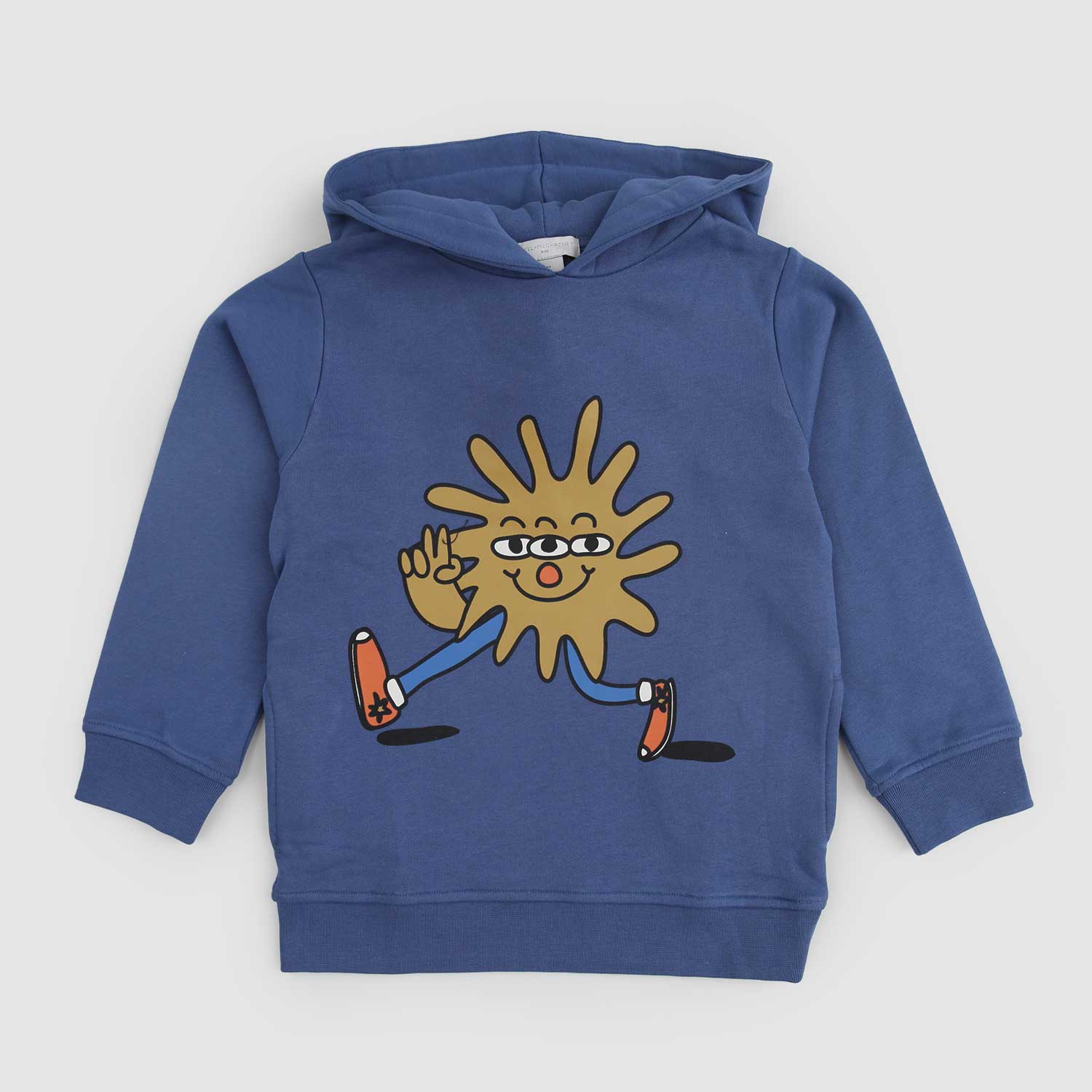 Felpa blu da bambino con cappuccio e stampa - annameglio.com abbigliamento moda