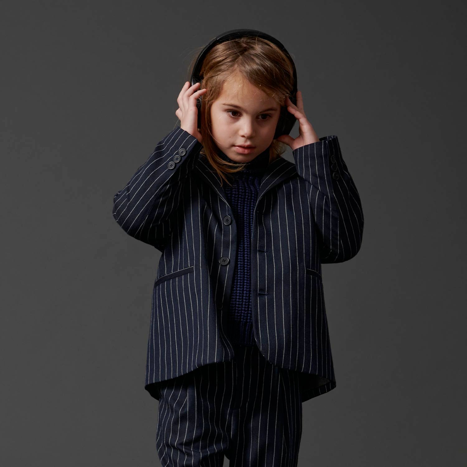 Blazer Over Giona Blu gessato avorio - annameglio.com abbigliamento moda