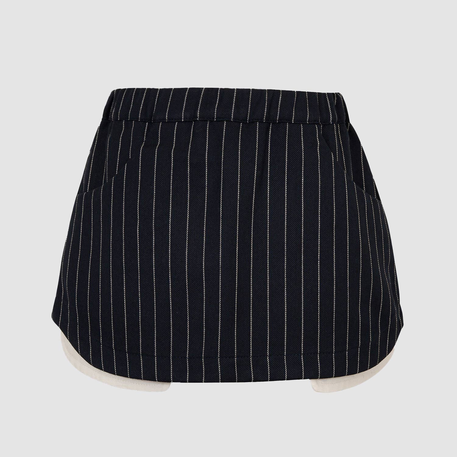 Gonna corta Grace blu gessata avorio - annameglio.com abbigliamento moda