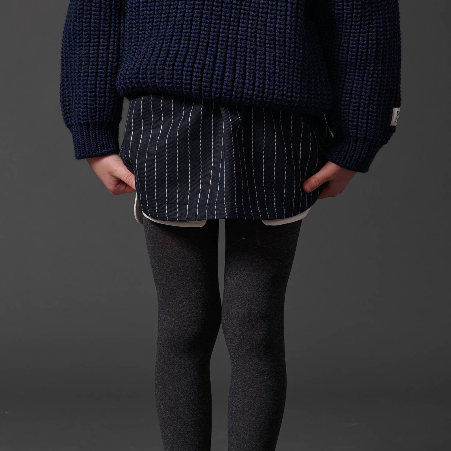 Gonna corta Grace blu gessata avorio - annameglio.com abbigliamento moda