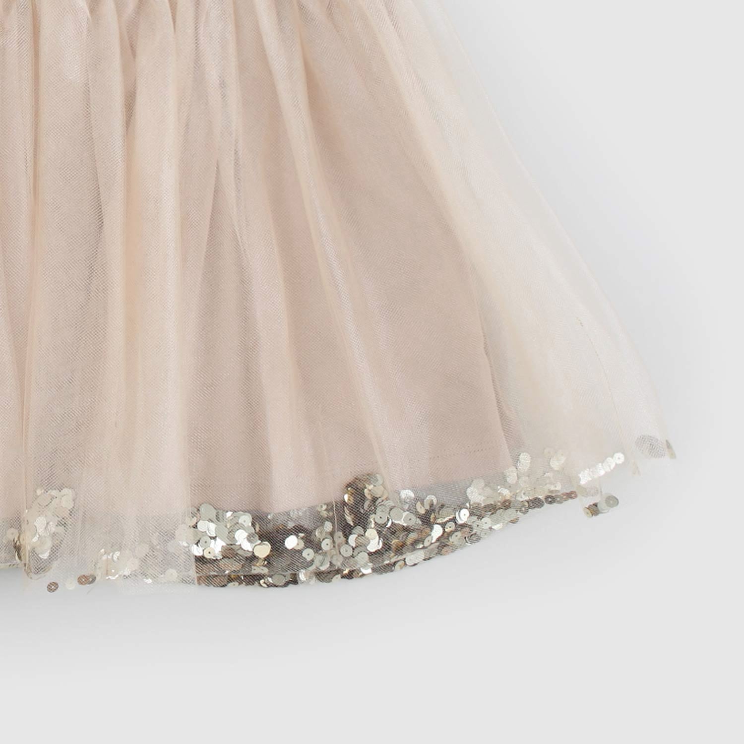 Gonna corta Giovanna Sabbia con tulle e paillettes - annameglio.com abbigliamento moda