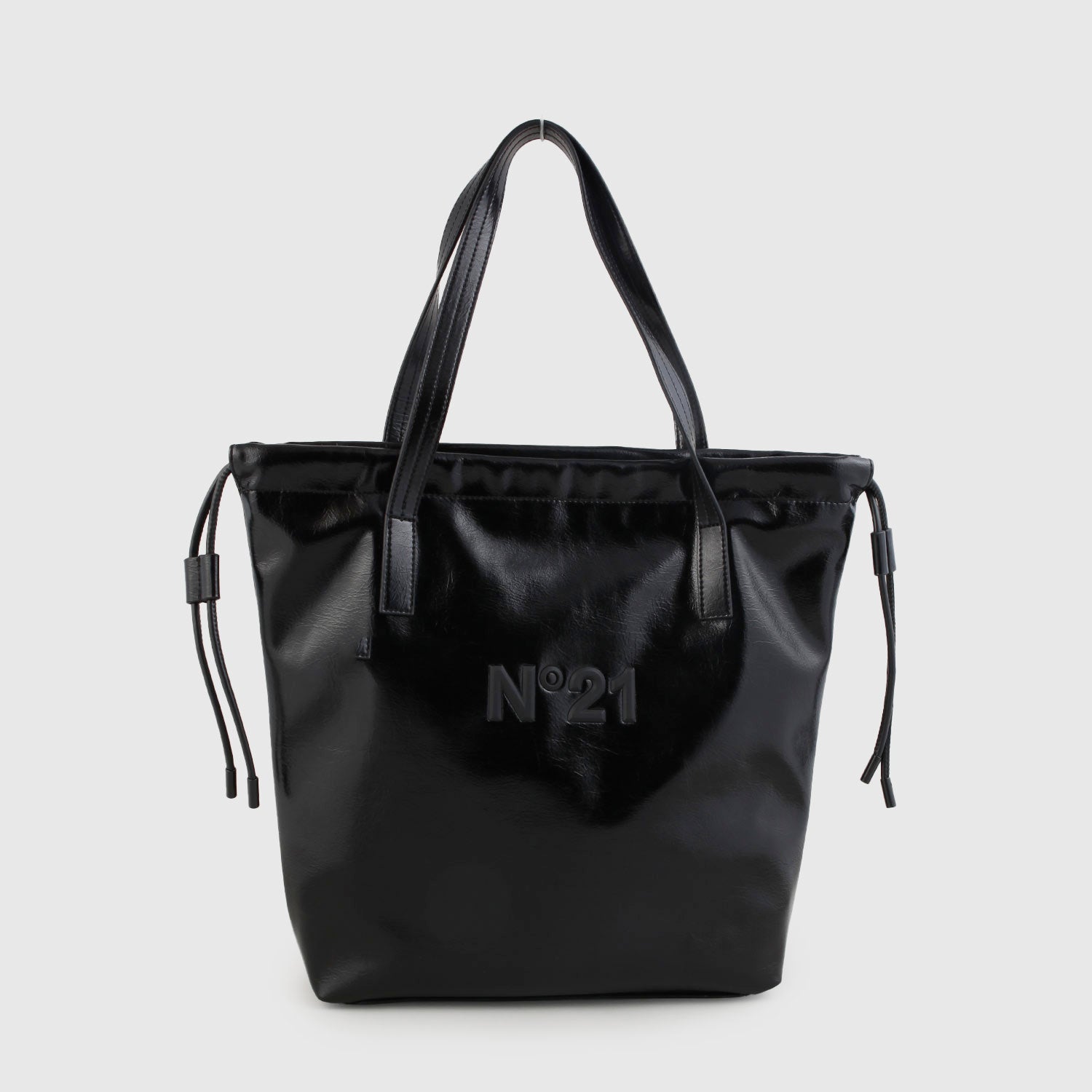 Borsa nera tote in eco pelle martellata - annameglio.com abbigliamento moda
