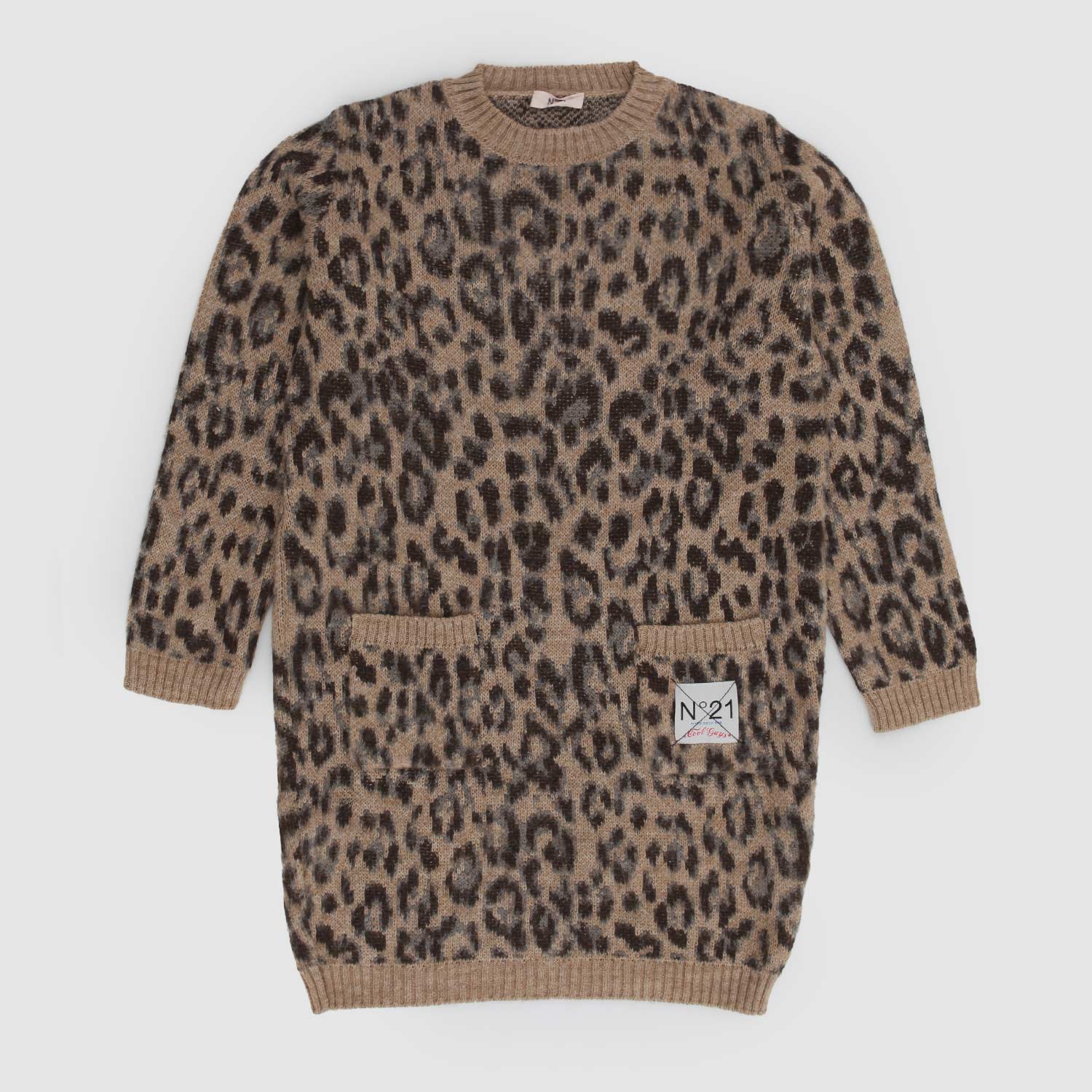 Abito leopardato in misto lana - annameglio.com abbigliamento moda