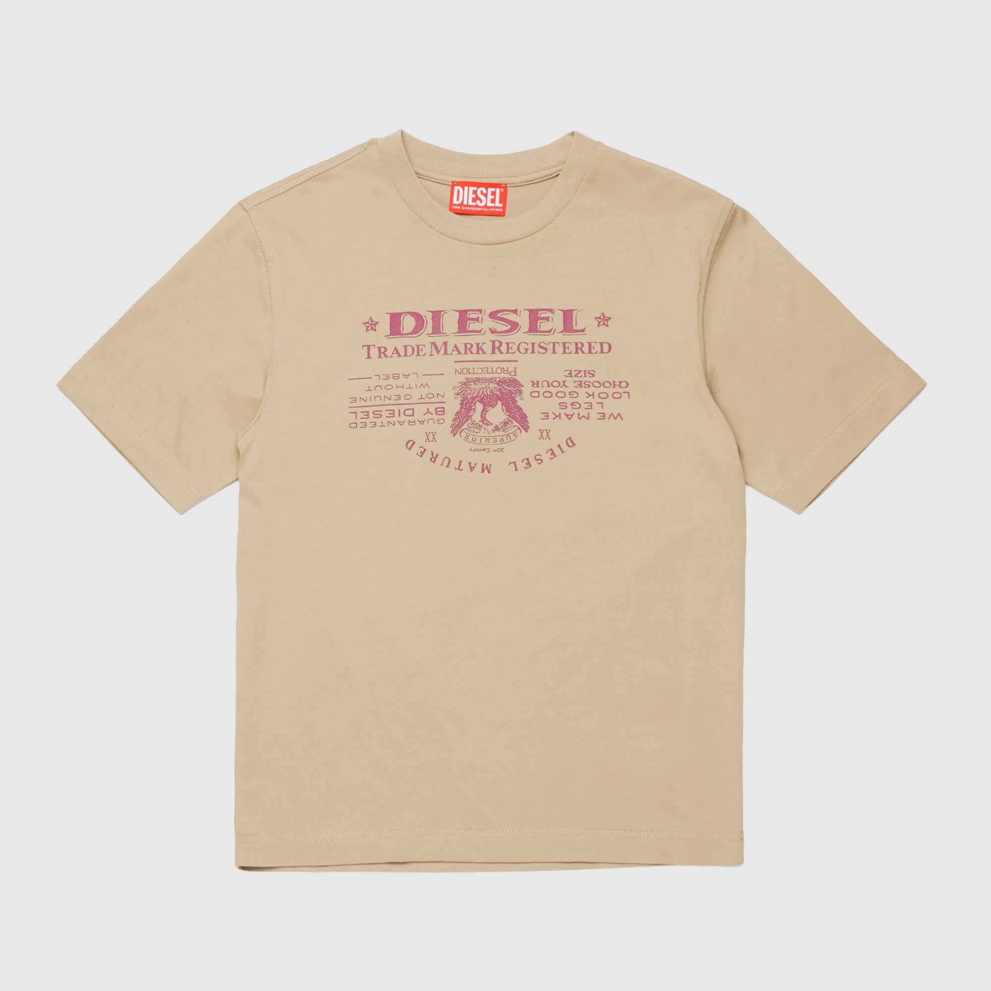 T-shirt sabbia con stampa frontale DIESEL - annameglio.com abbigliamento moda