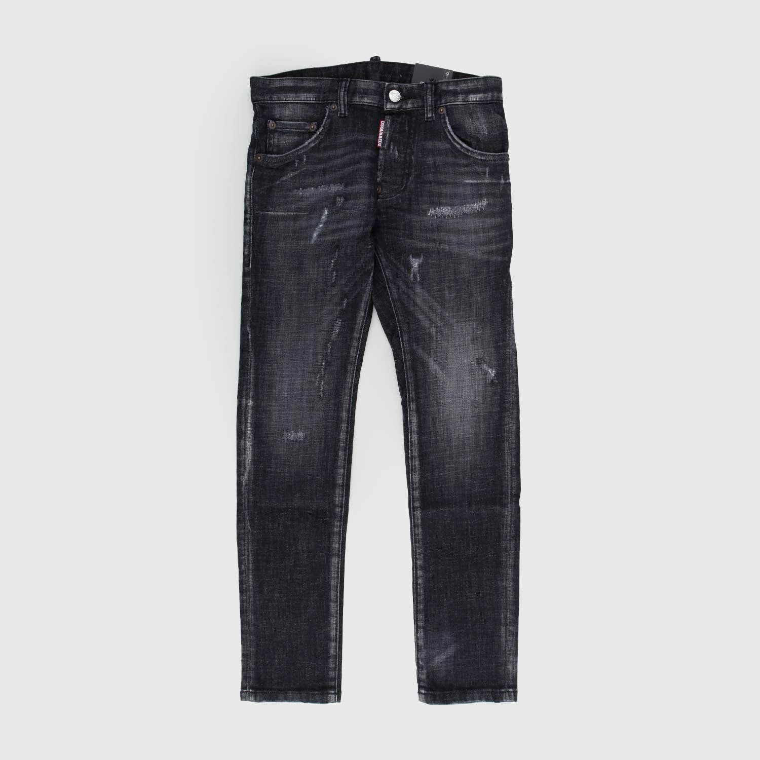 Jeans Denim 5 tasche nero con usure cotone stretch - annameglio.com abbigliamento moda