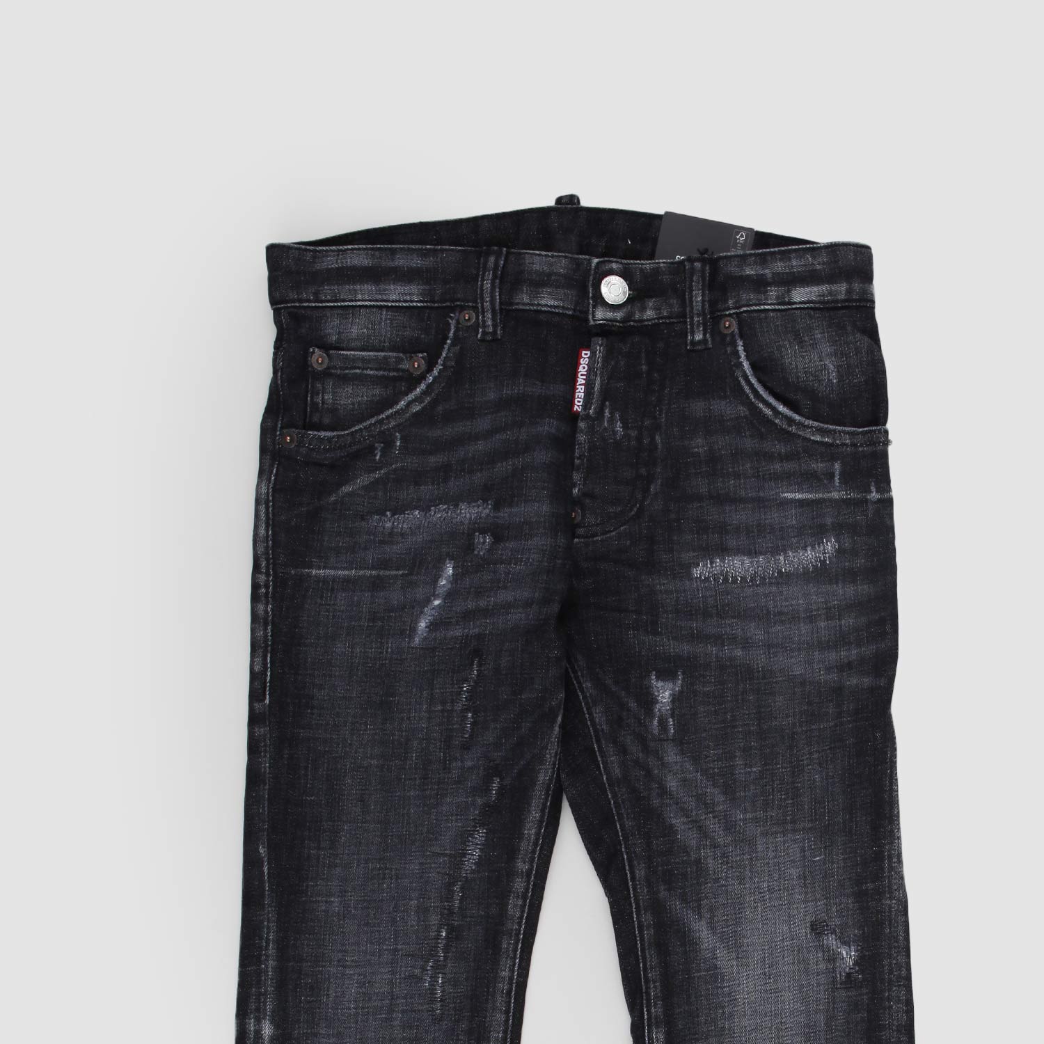 Jeans Denim 5 tasche nero con usure cotone stretch - annameglio.com abbigliamento moda