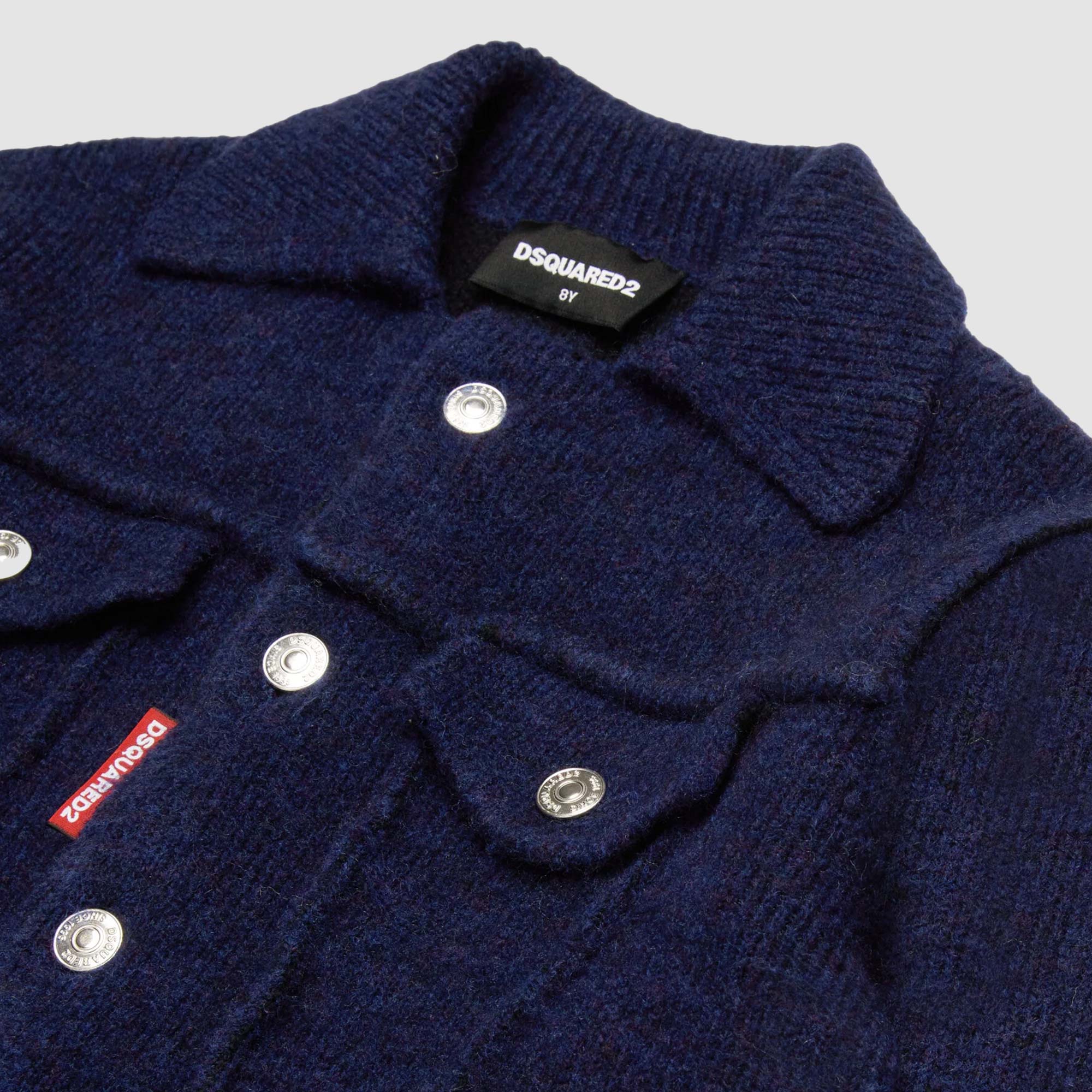 Giacca in maglia blu firmata DSQUARED2 - annameglio.com abbigliamento moda