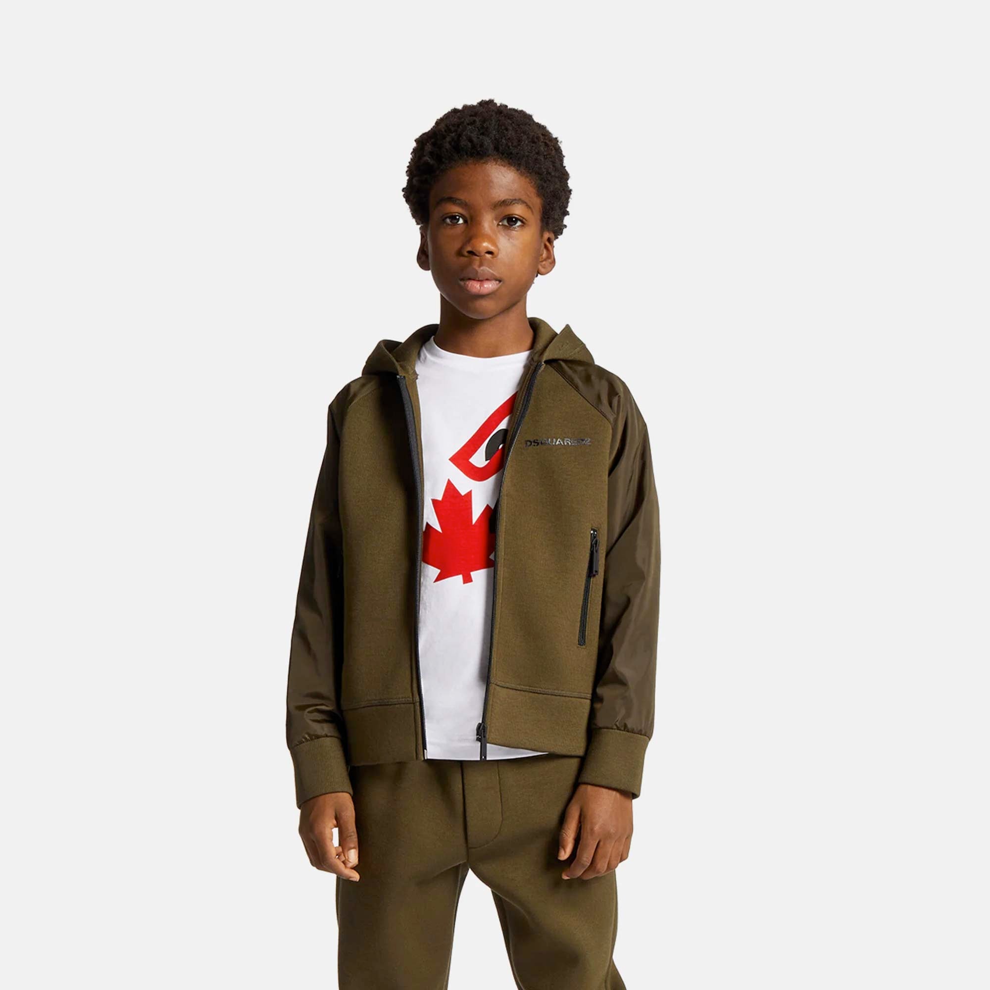 Felpa Neoprene Verde Militare Dsquared2 - annameglio.com abbigliamento moda