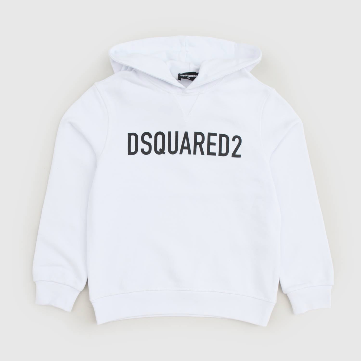 Felpa bianca Ds con cappuccio e logo nero - annameglio.com abbigliamento moda