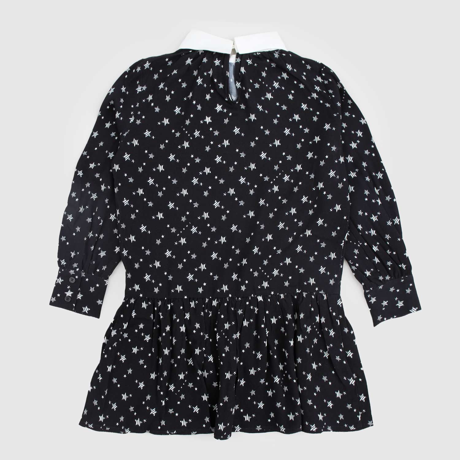 Abito nero con stampa e colletto in contrasto - annameglio.com abbigliamento moda