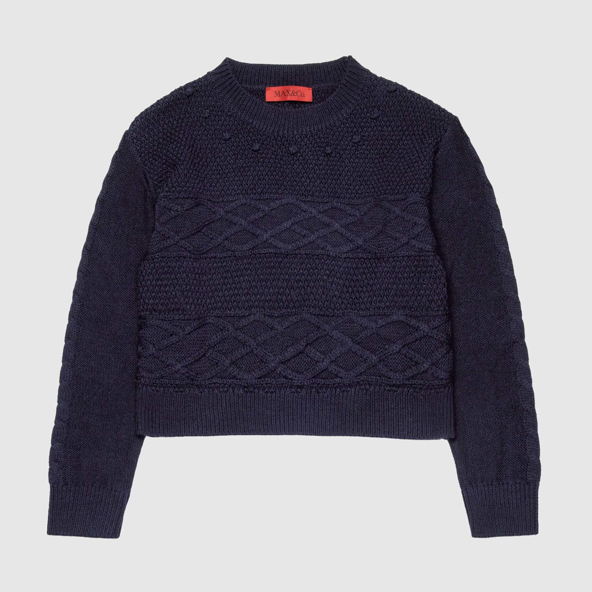 Maglione corto blu notte firmato Max and Co - annameglio.com abbigliamento moda