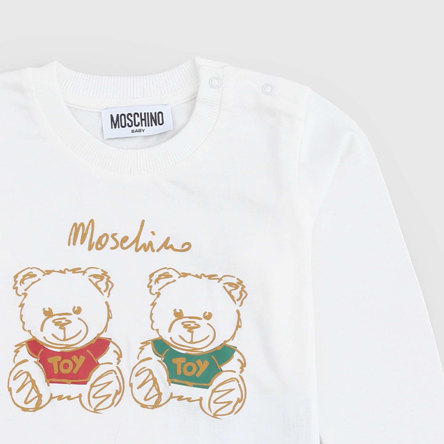 T-shirt bianca con stampa Teddy Tricolore - annameglio.com abbigliamento moda