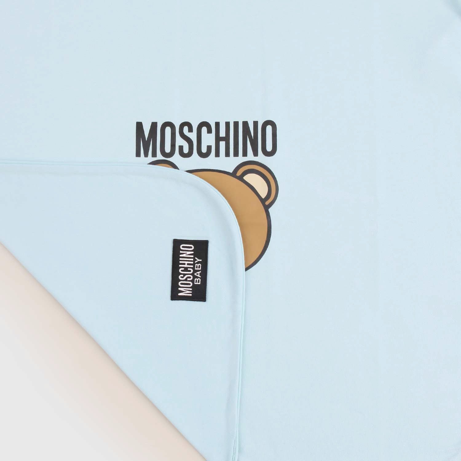 Copertina celeste neonato Teddy Bear e logo - annameglio.com abbigliamento moda