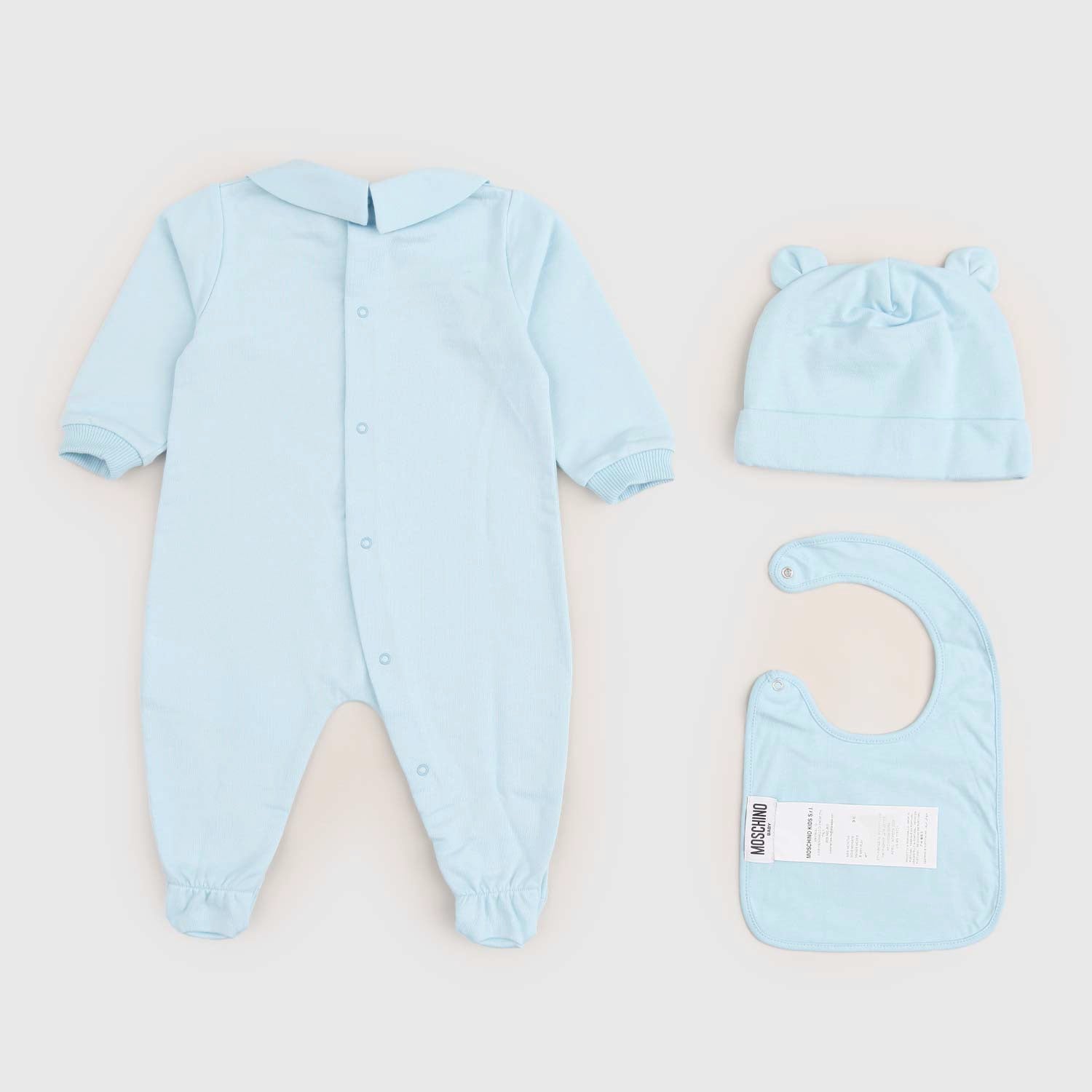 Set Regalo Tre Pezzi Bimbo Teddy Celeste - annameglio.com abbigliamento moda
