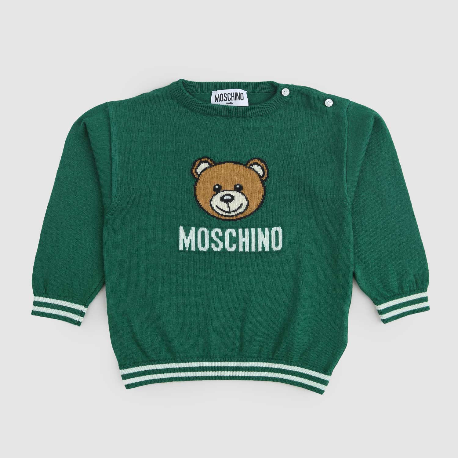 Maglione verde con stampa Teddy - annameglio.com abbigliamento moda