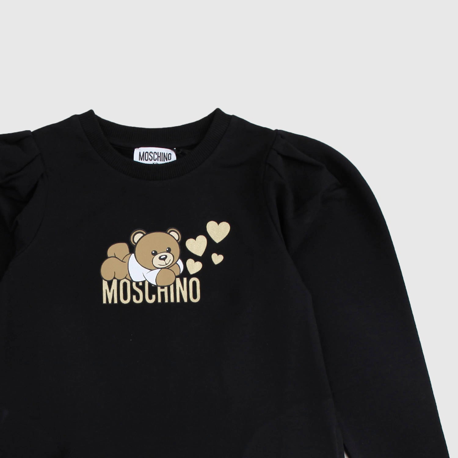 Abito nero con stampa Teddy e cuori oro - annameglio.com abbigliamento moda