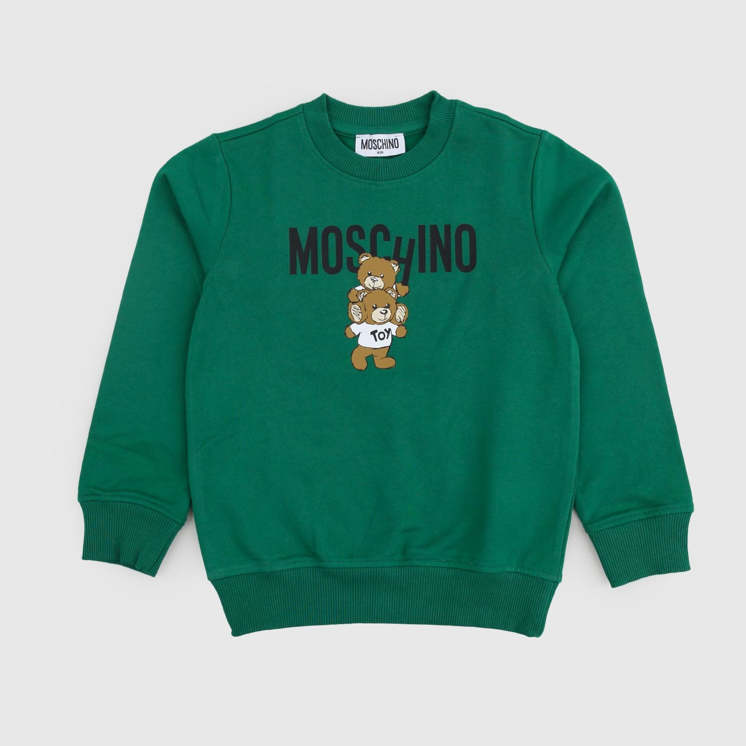 Felpa verde con doppia stampa teddy - annameglio.com abbigliamento moda