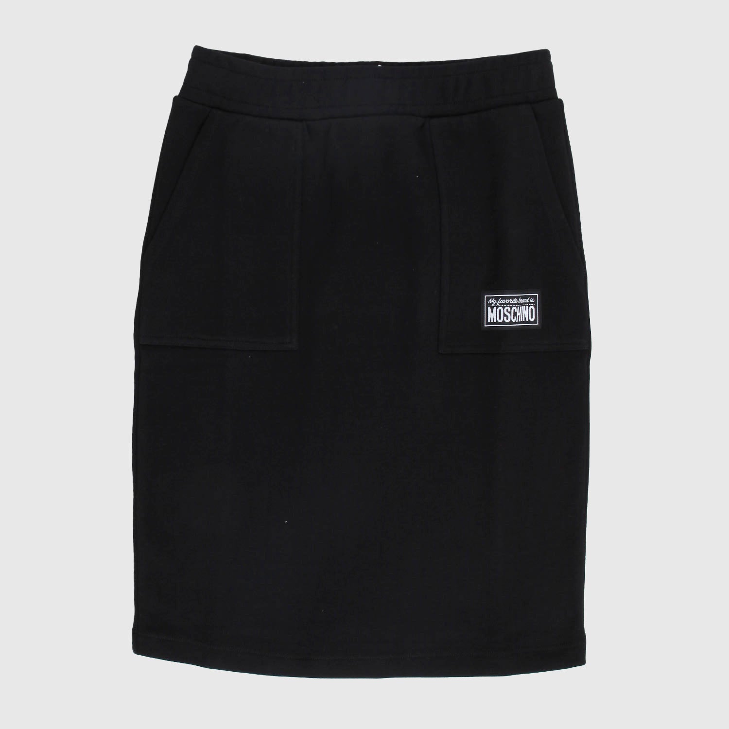 Gonna in tuta nera con logo ricamato - annameglio.com abbigliamento moda