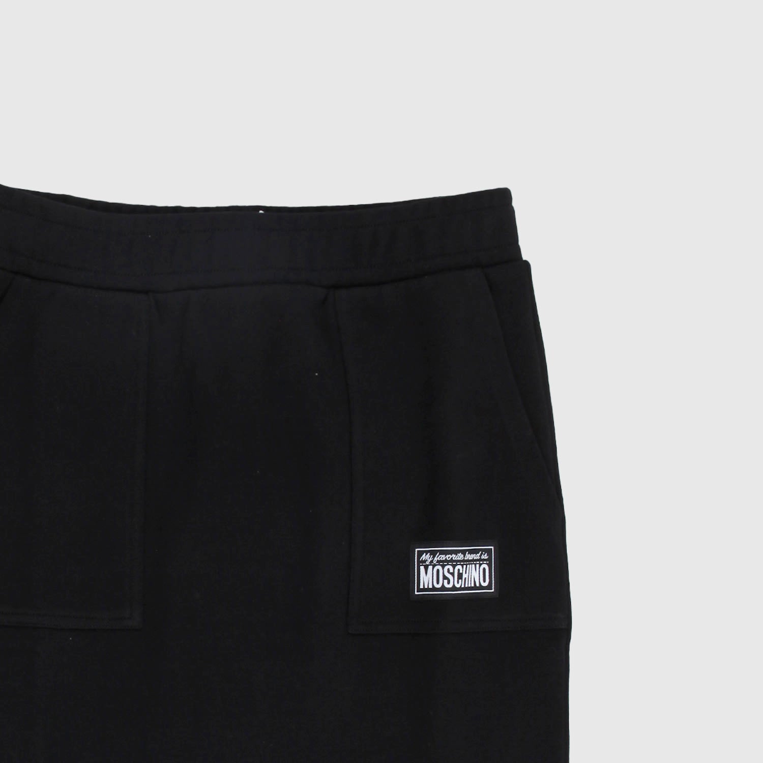 Gonna in tuta nera con logo ricamato - annameglio.com abbigliamento moda