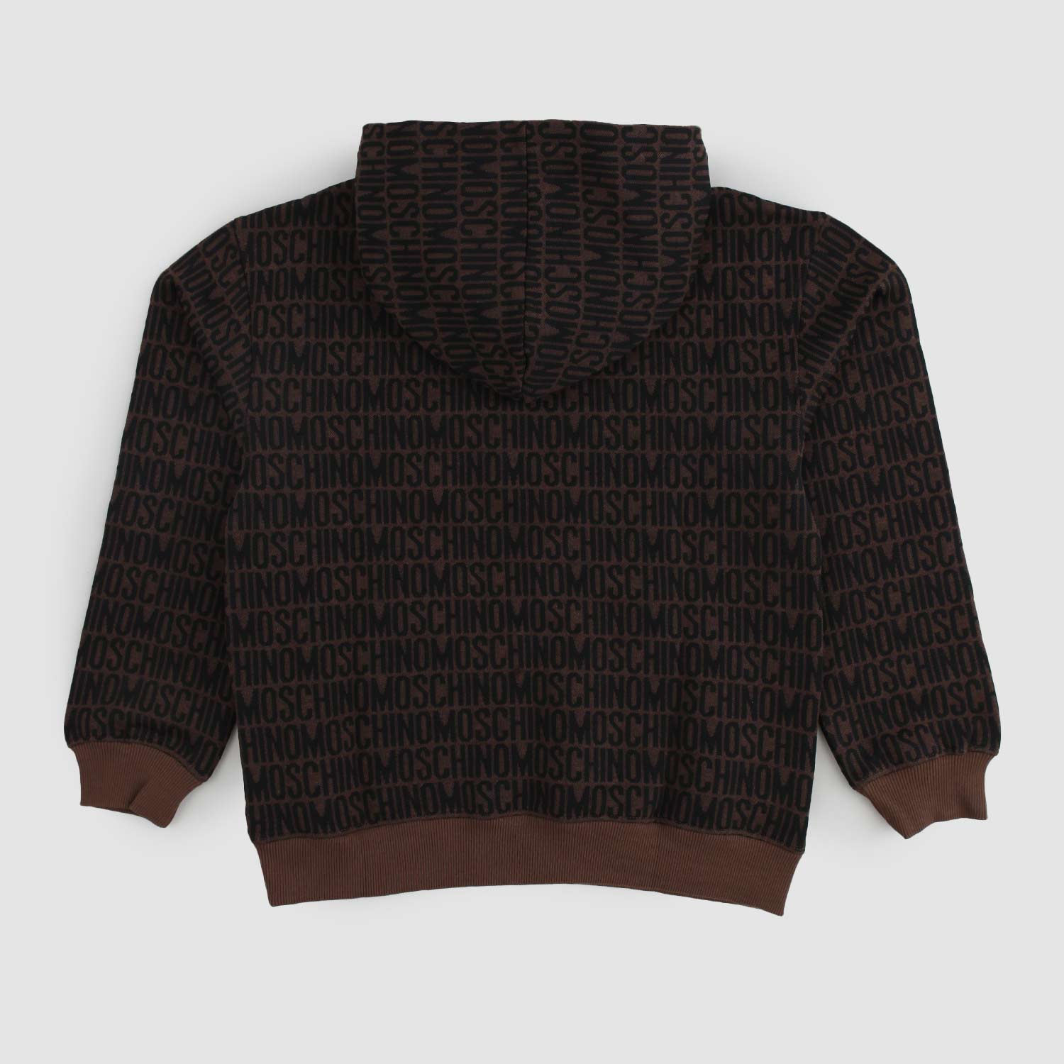 Felpa marrone in cotone con logo allover - annameglio.com abbigliamento moda