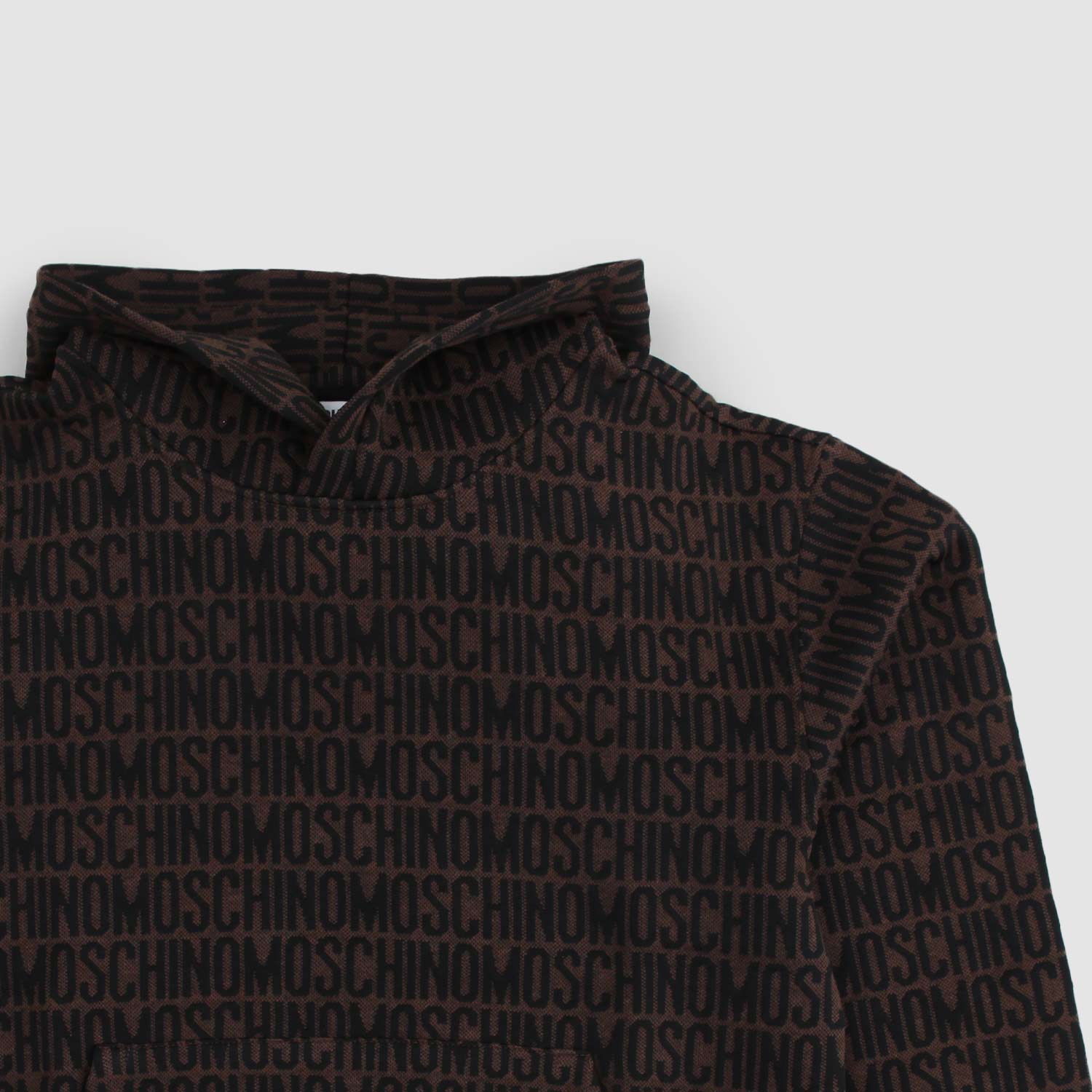 Felpa marrone in cotone con logo allover - annameglio.com abbigliamento moda