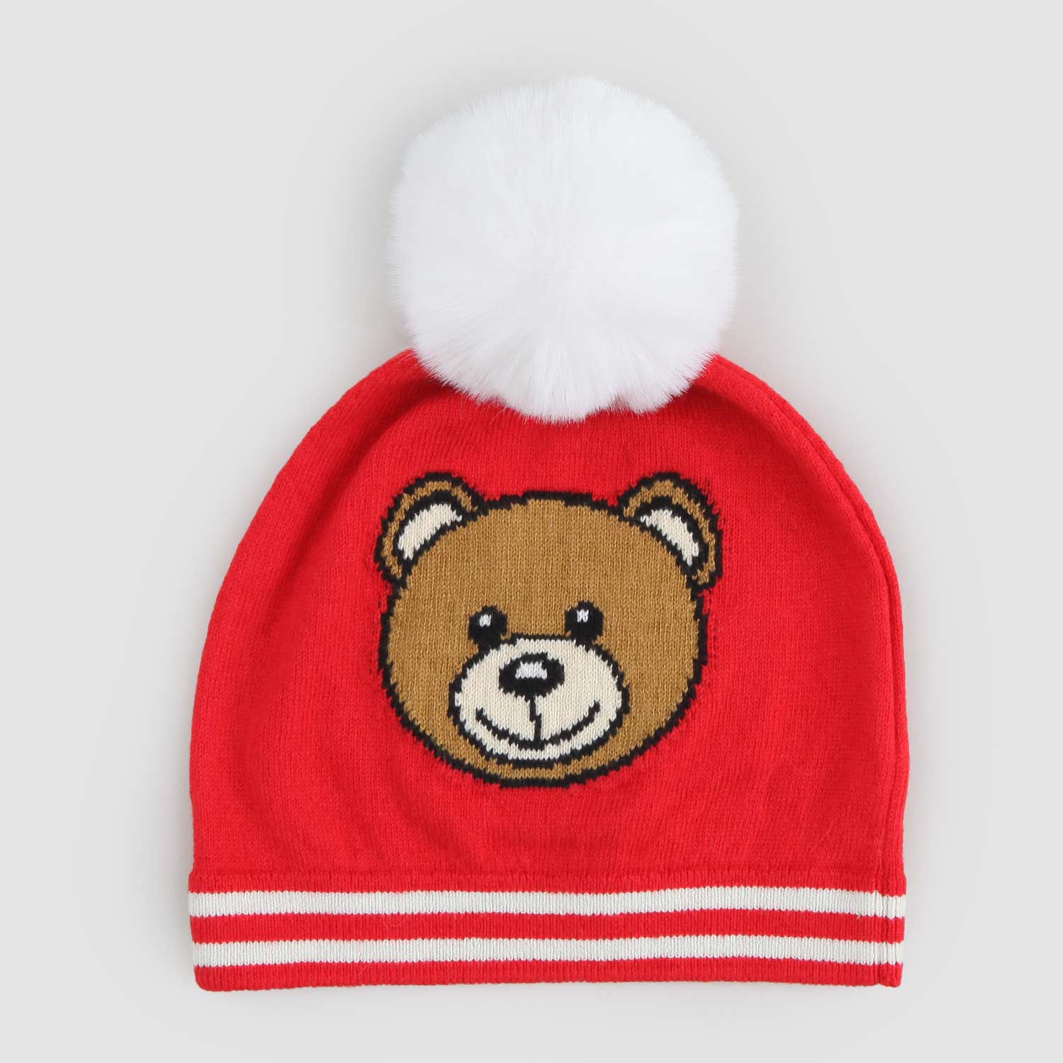 Berretto Rosso Con Stampa con Teddy Bear - annameglio.com abbigliamento moda