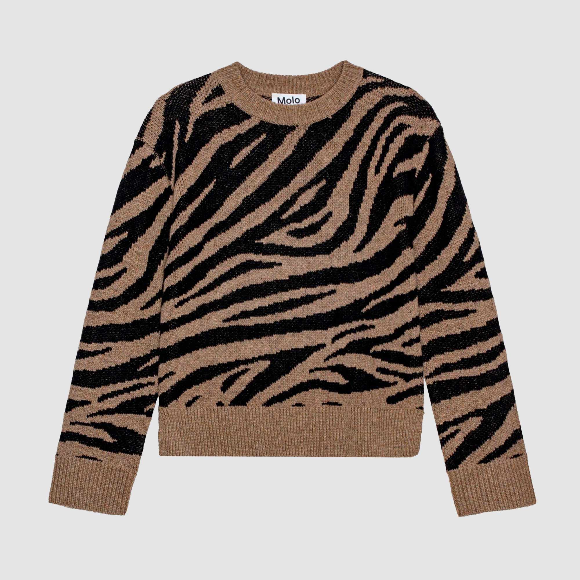 Pullover Gerda Zebrato nero e marrone - annameglio.com abbigliamento moda