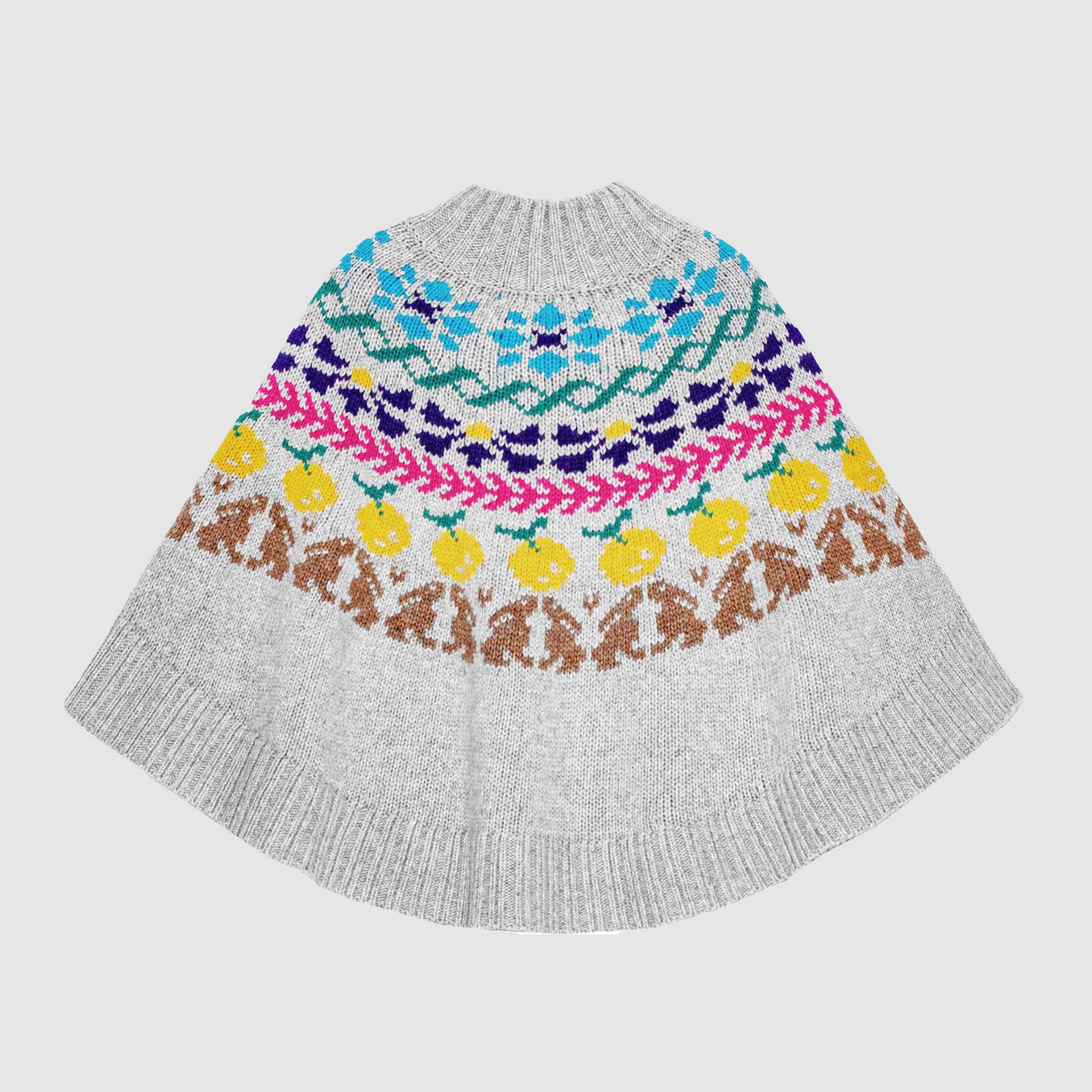 Poncho Grigio Maslina tema nordico - annameglio.com abbigliamento moda