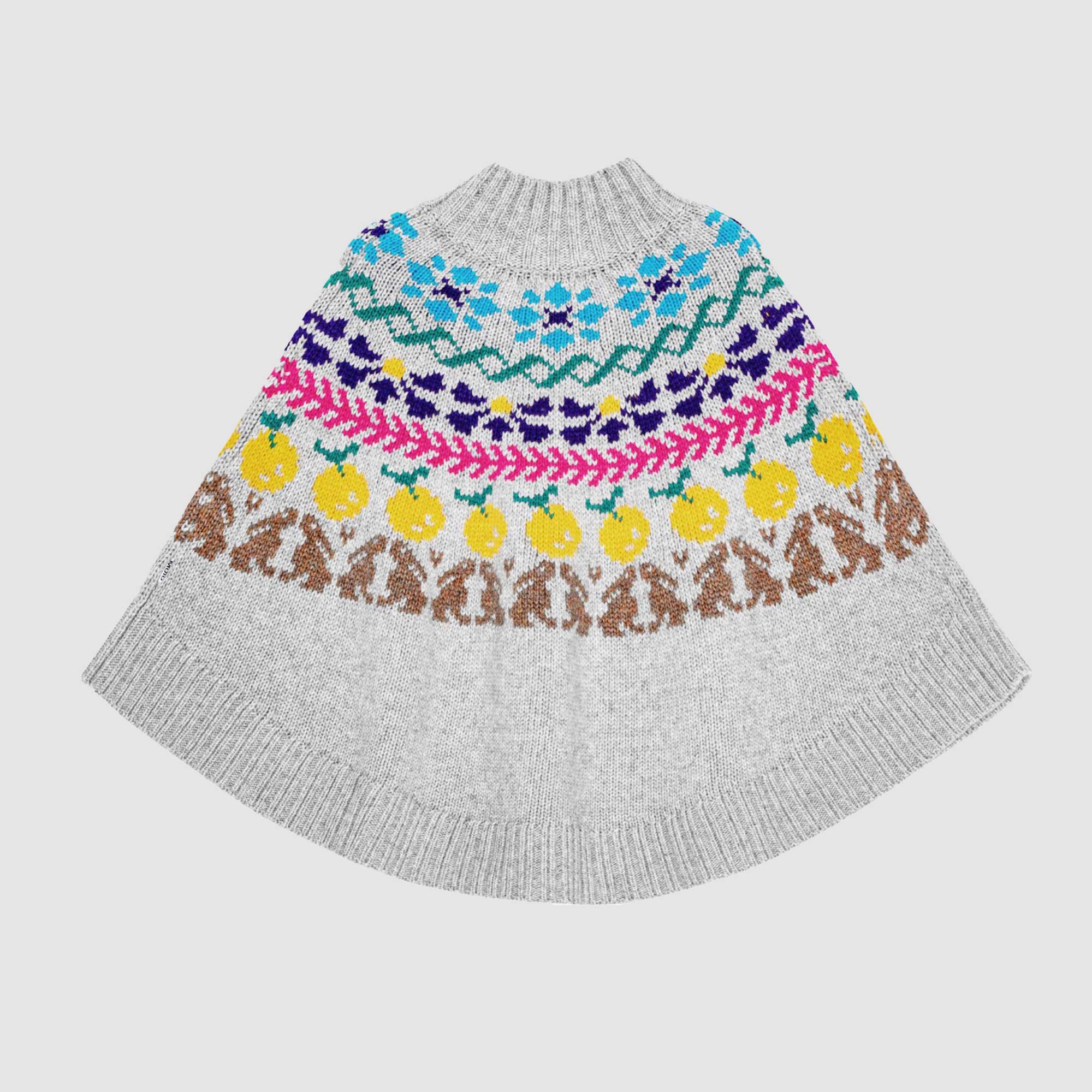 Poncho Grigio Maslina tema nordico - annameglio.com abbigliamento moda