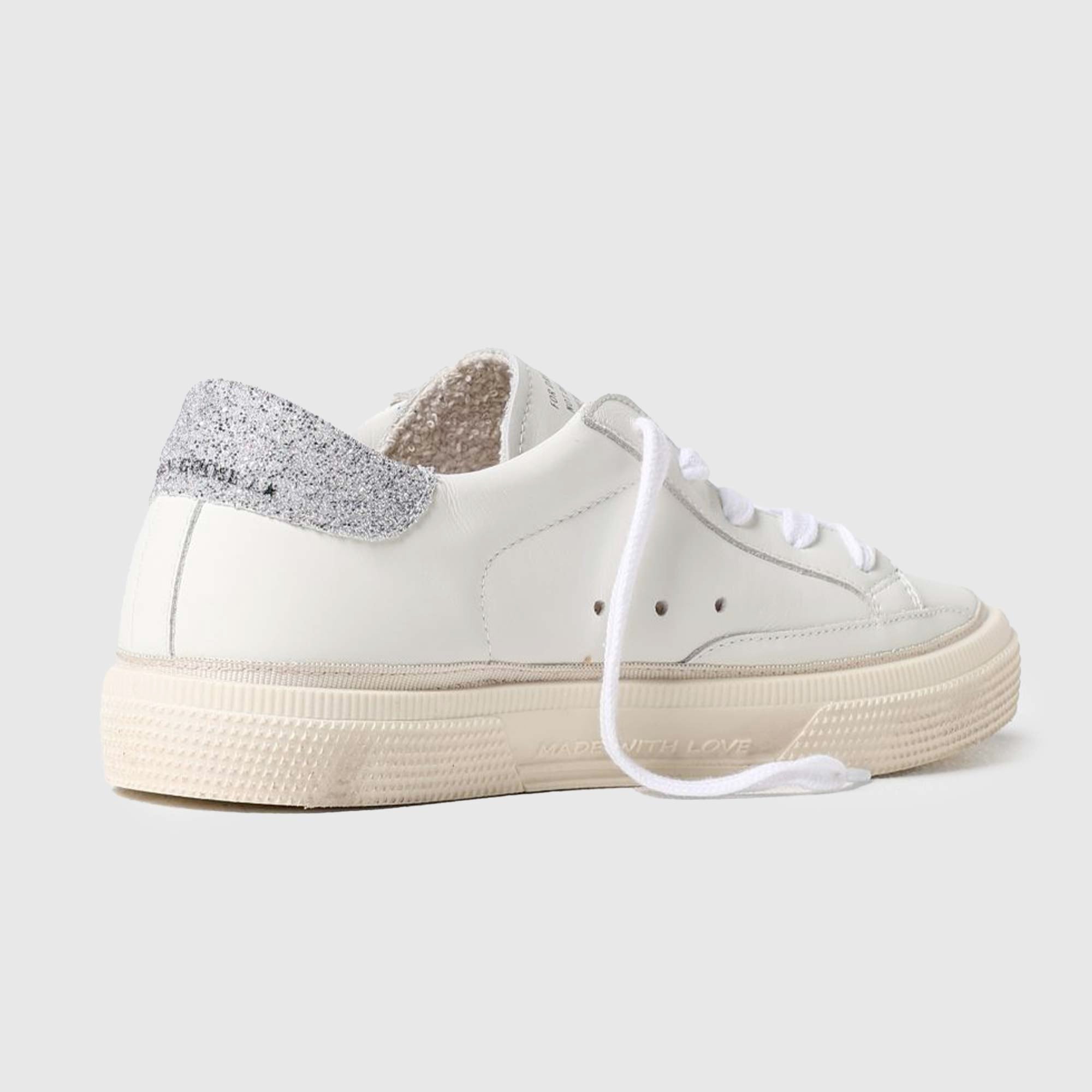 Sneaker May Bianca e Argento con Swarovsky Ragazza - annameglio.com abbigliamento moda