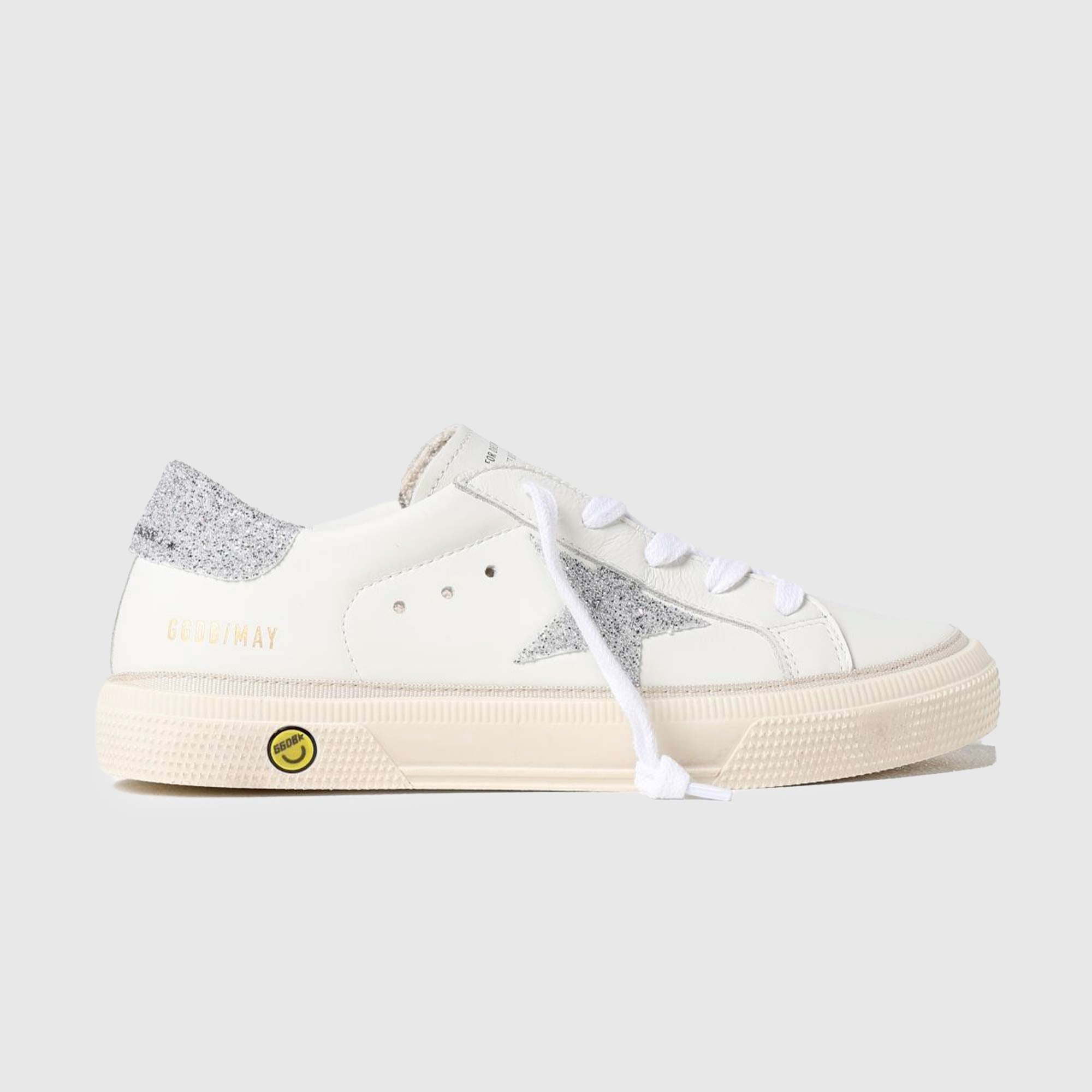 Sneaker May Bianca e Argento Con Swarovsky Bambina - annameglio.com abbigliamento moda