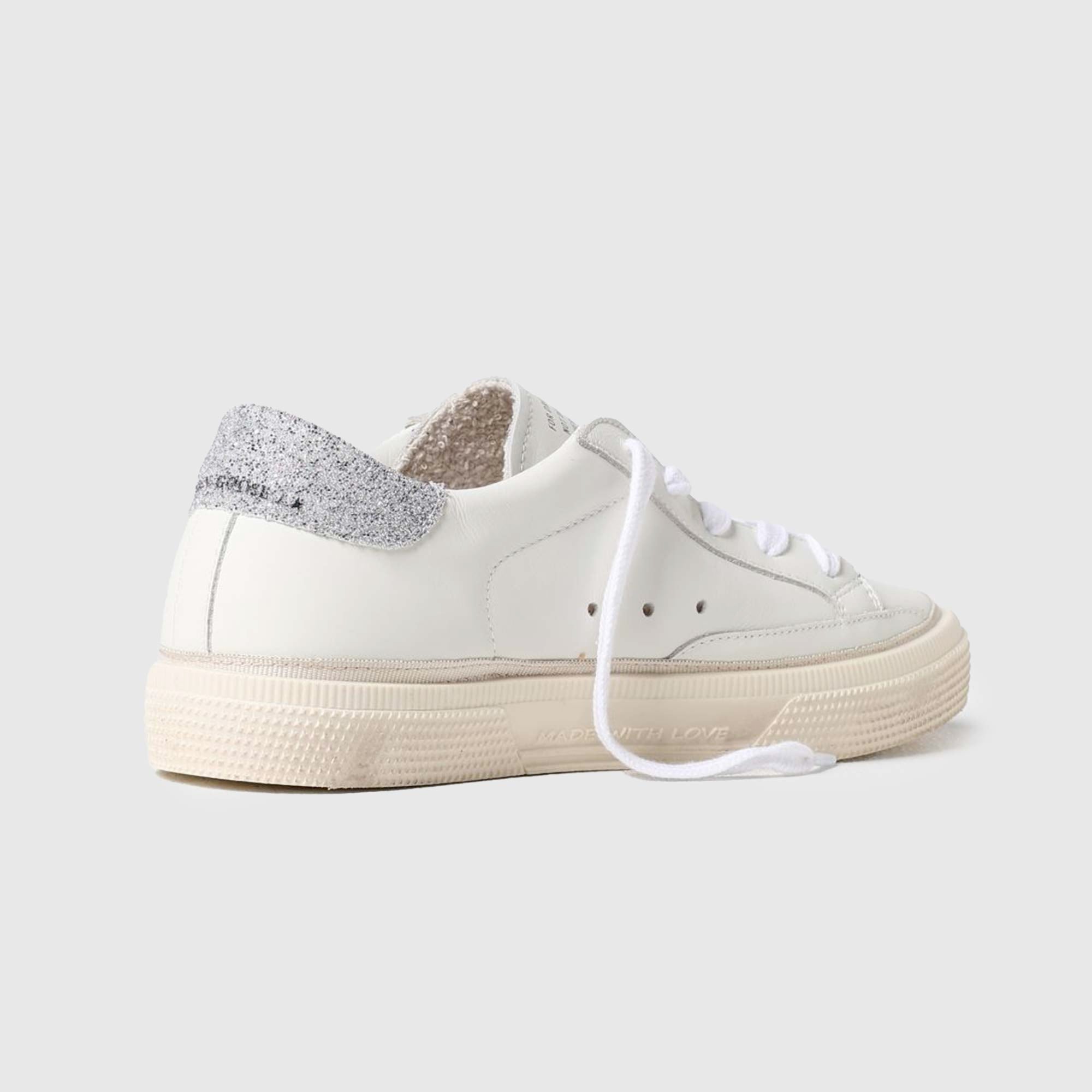 Sneaker May Bianca e Argento Con Swarovsky Bambina - annameglio.com abbigliamento moda