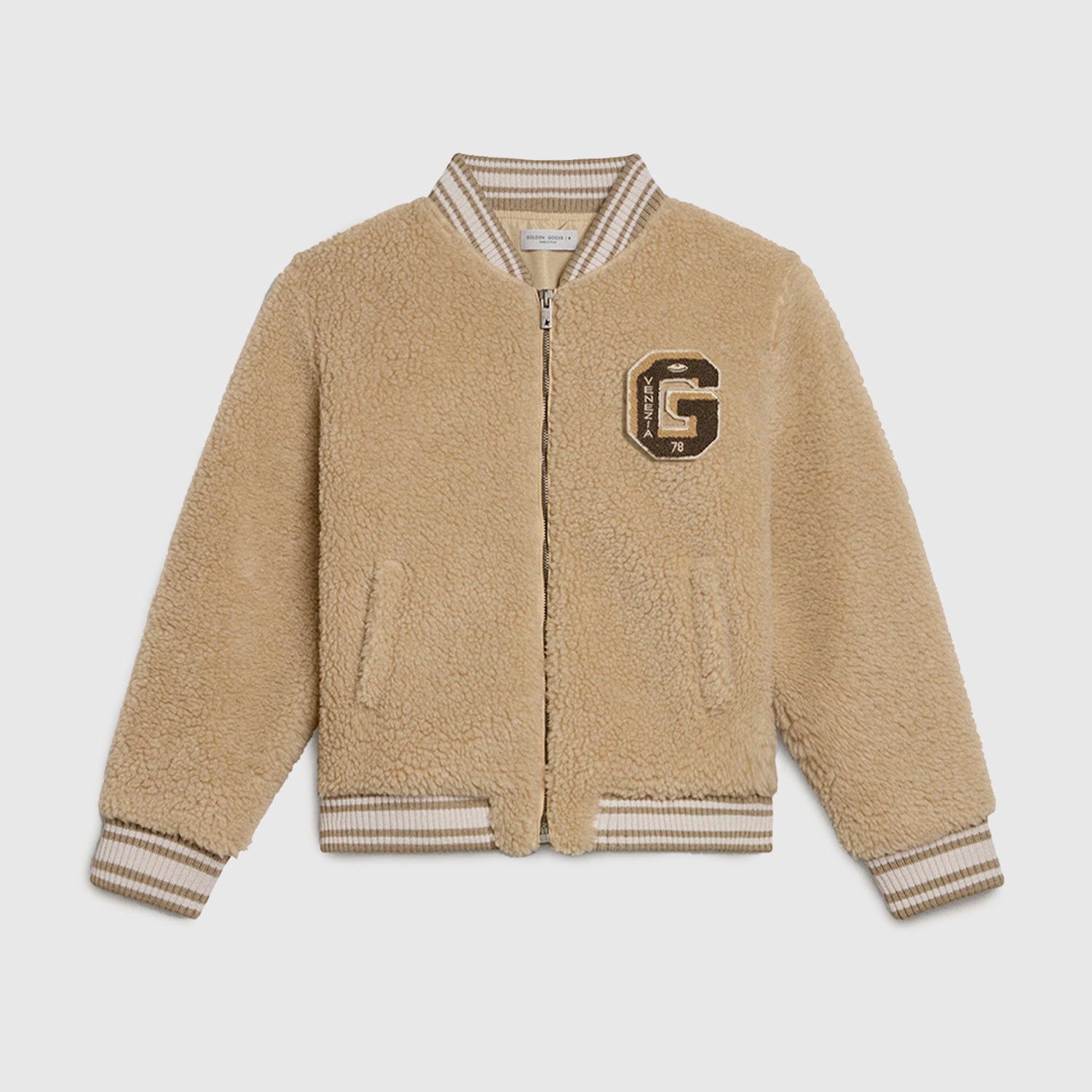 Giacca bomber unisex in pile beige - annameglio.com abbigliamento moda