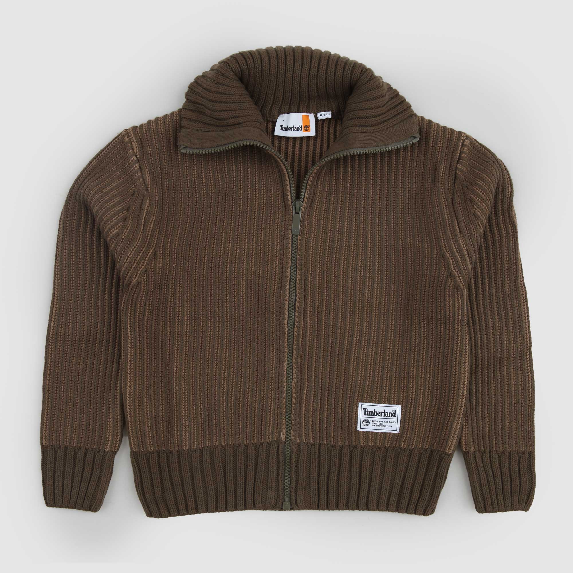 Cardigan Kaki Con Zip A Collo Alto A Coste Inglesi - annameglio.com abbigliamento moda