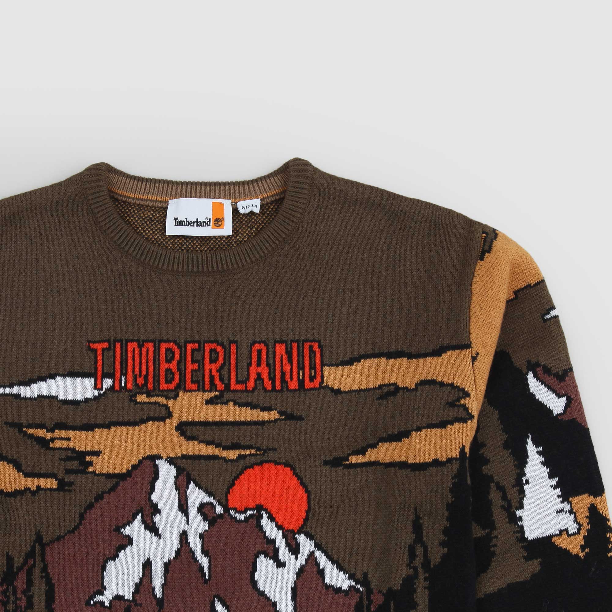 Maglione girocollo Kaki con paesaggio Jacquard - annameglio.com abbigliamento moda