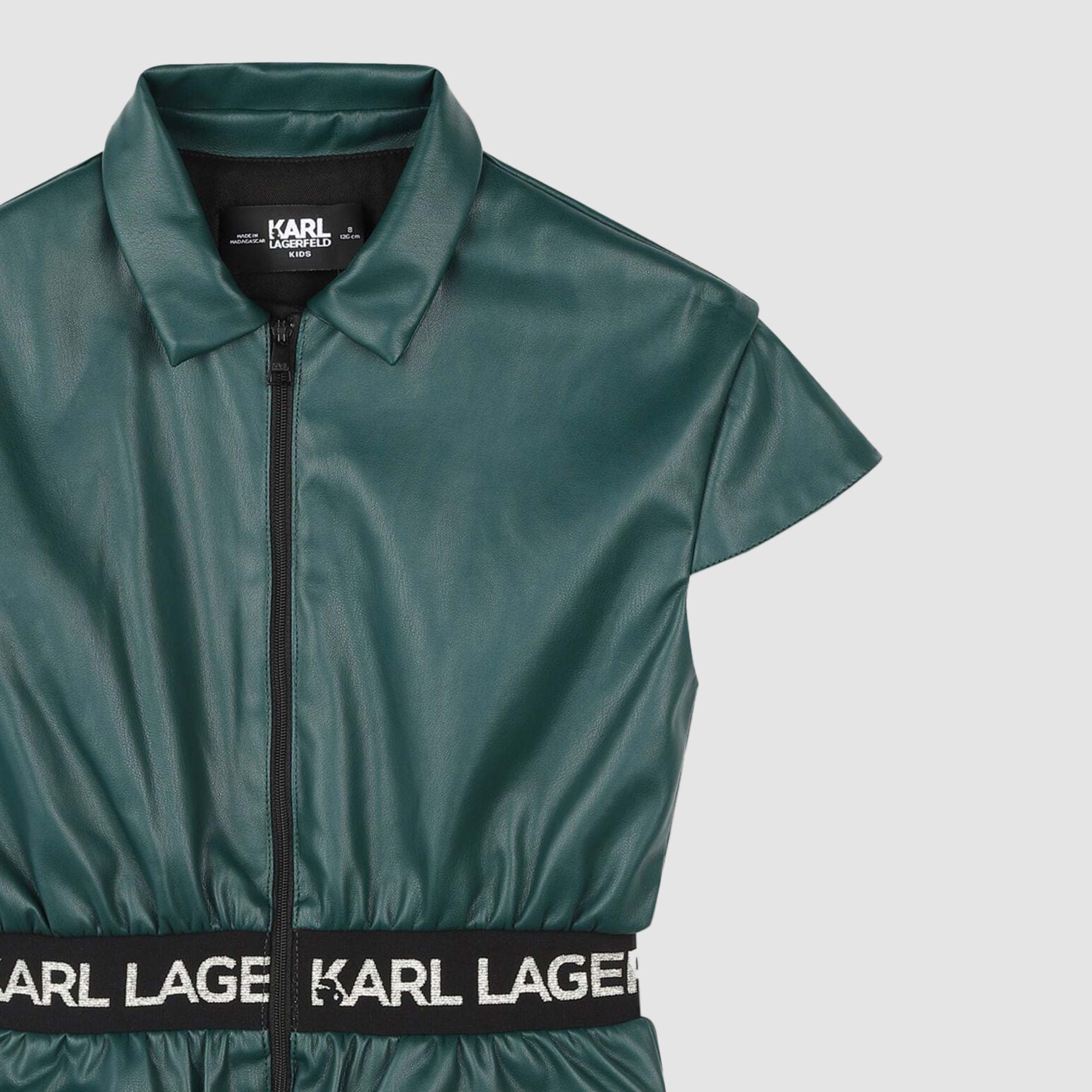 Abito in ecopelle verde con zip - annameglio.com abbigliamento moda