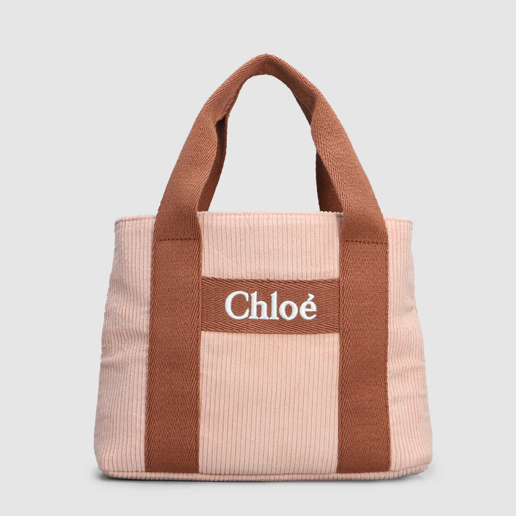 Borsa a spalla in velluto a coste rosa con logo - annameglio.com abbigliamento moda