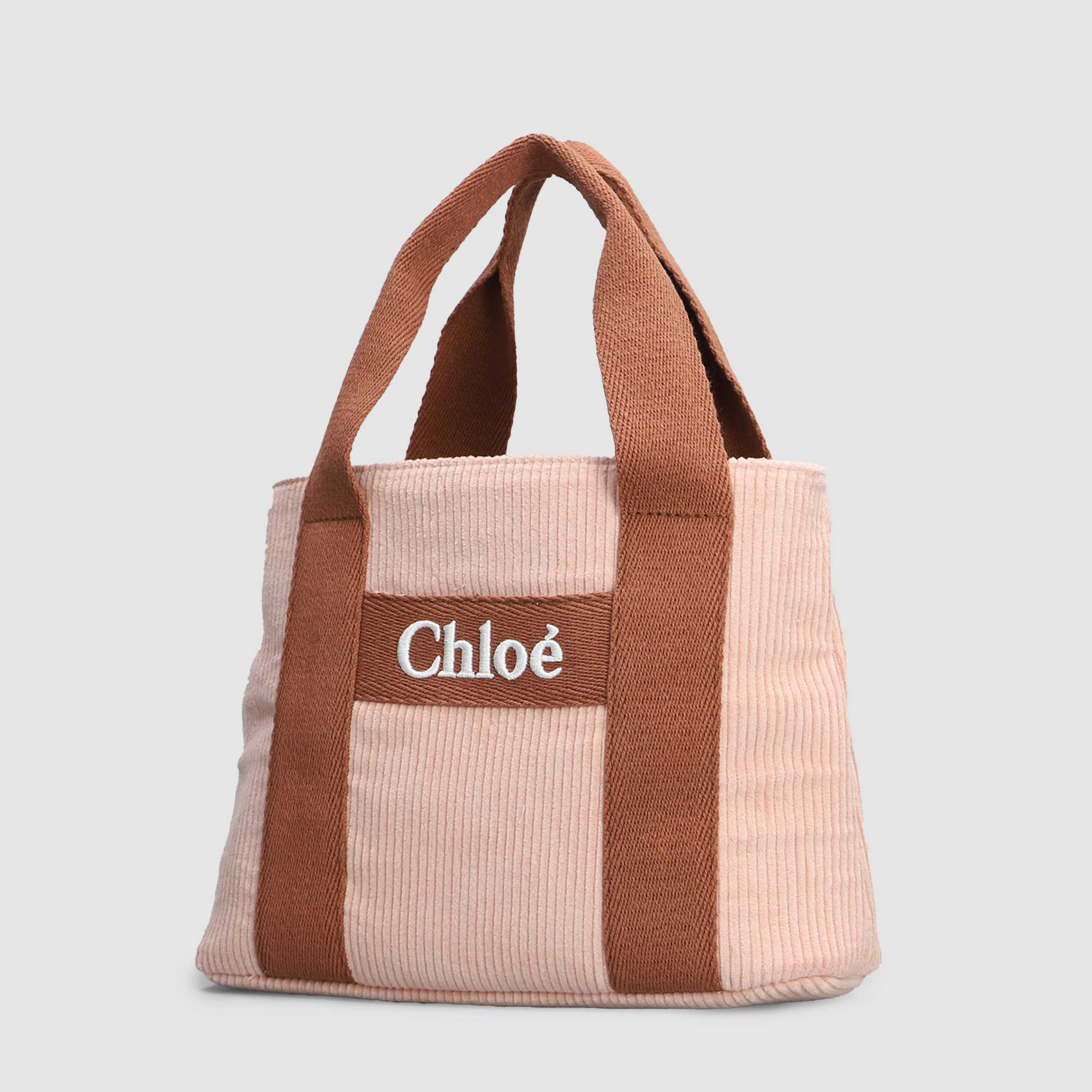 Borsa a spalla in velluto a coste rosa con logo - annameglio.com abbigliamento moda