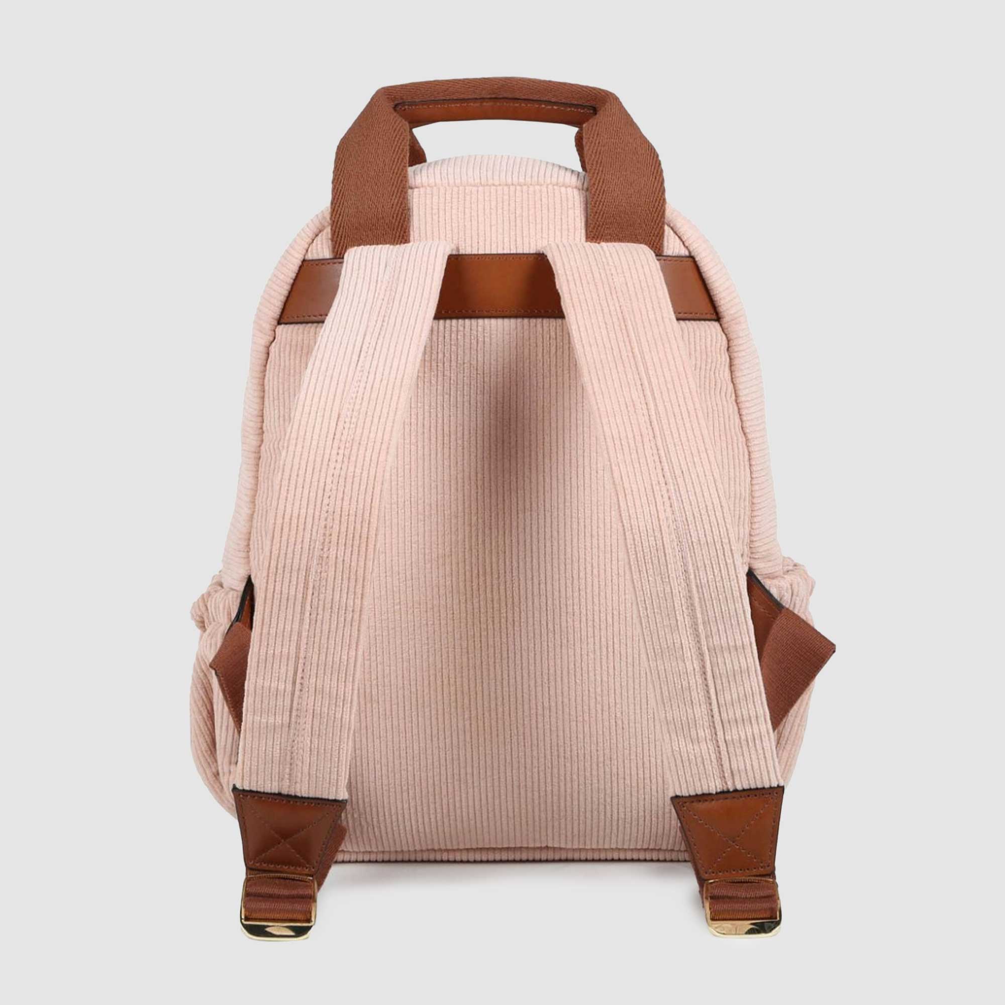 Zaino in velluto a coste rosa con logo - annameglio.com abbigliamento moda