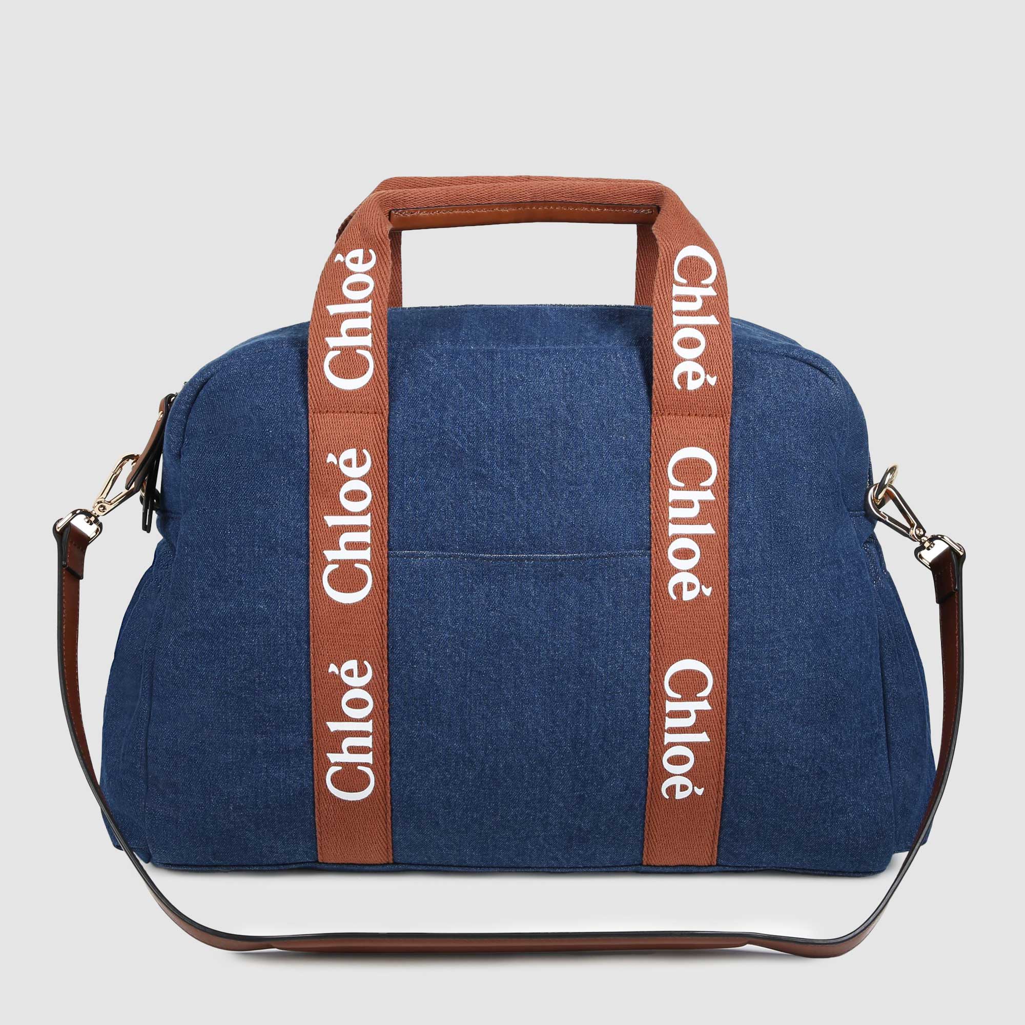 Borsa mamma in denim blu con logo - annameglio.com abbigliamento moda
