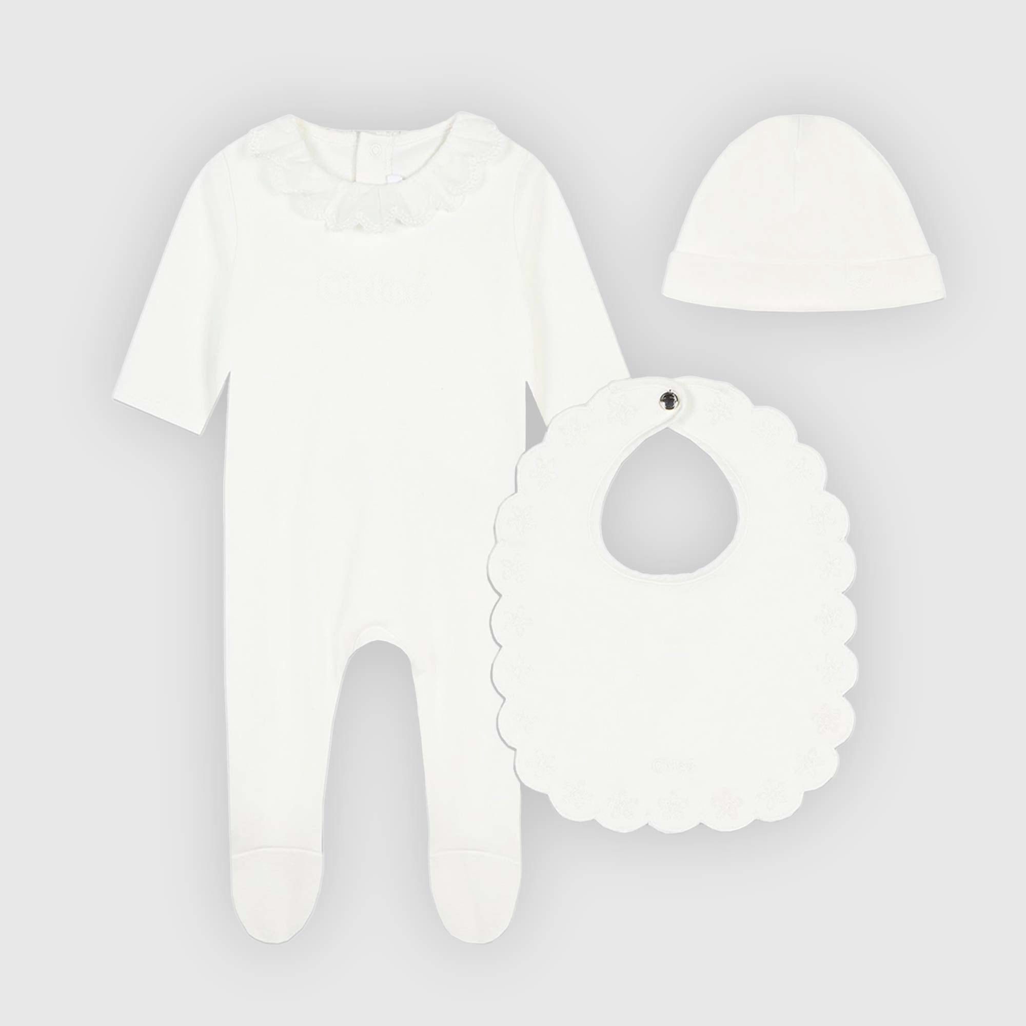 Set tutina bianco con cappello e bavaglino cotone - annameglio.com abbigliamento moda