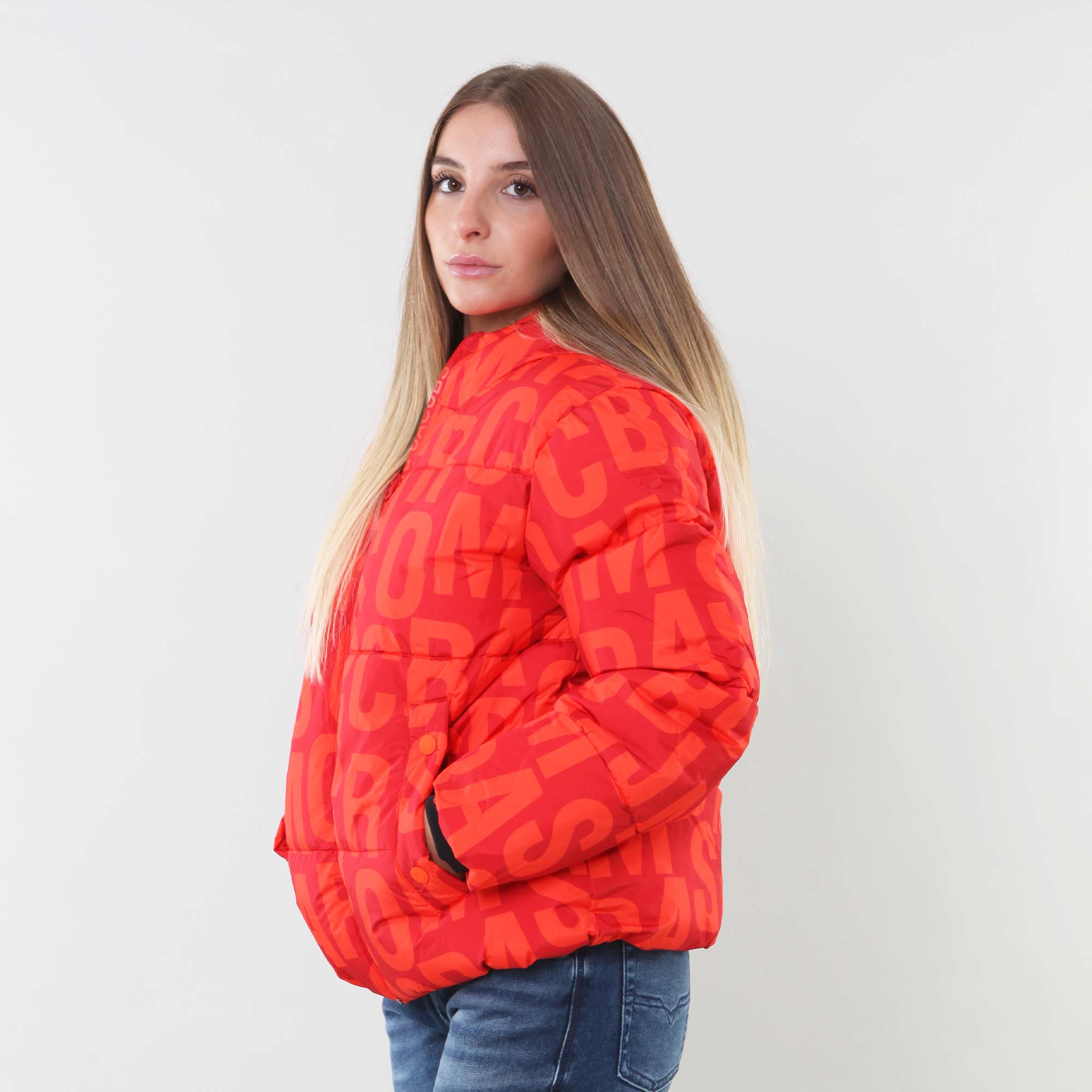 Piumino Unisex rosso e arancio con monogramma - annameglio.com abbigliamento moda